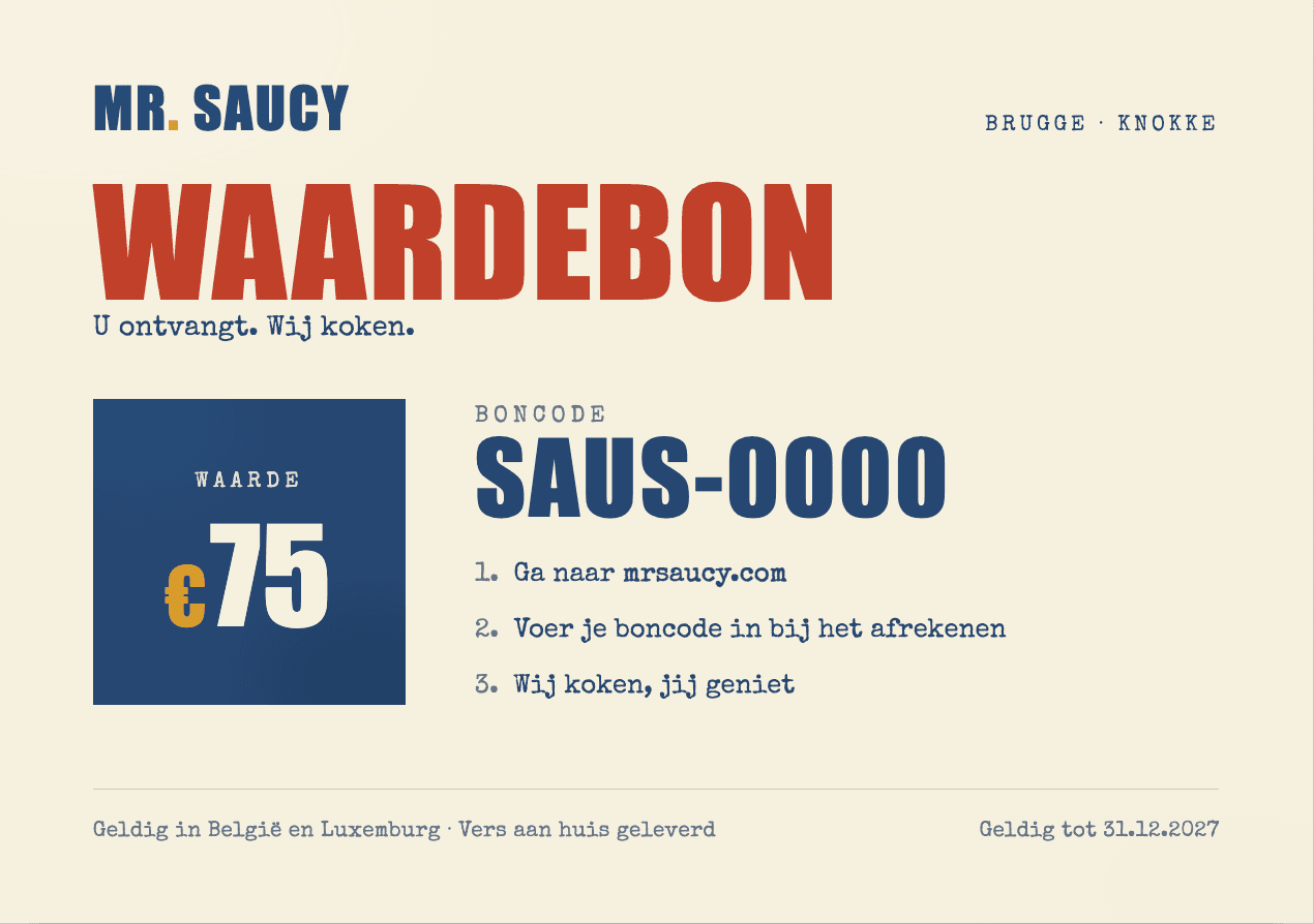 De Mr. Saucy cadeaubon