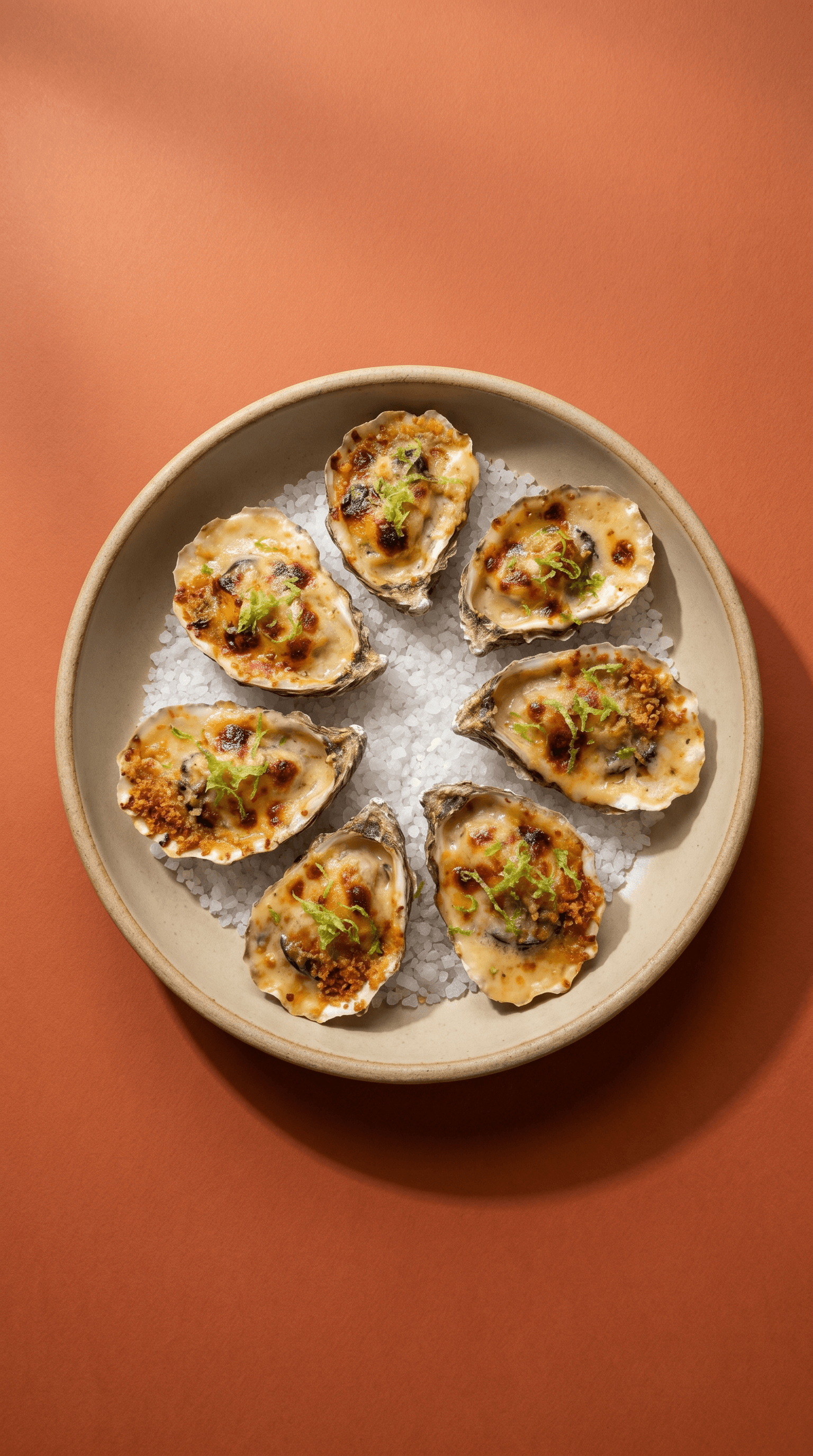 Miso-Glazed Oysters Gratinées with Champagne-Oyster Béchamel