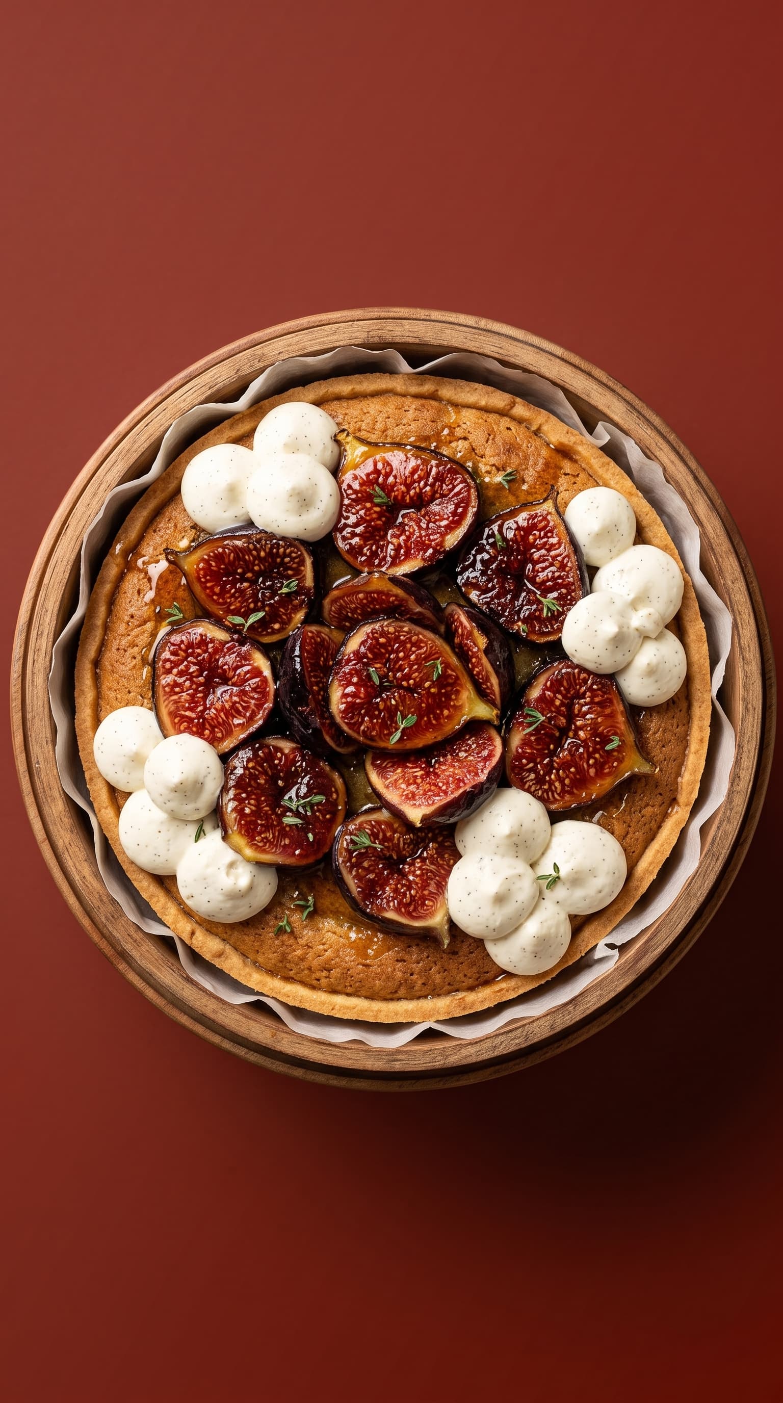 Roasted Fig Tart Recipe with Honey Thyme and Vanilla Chantilly