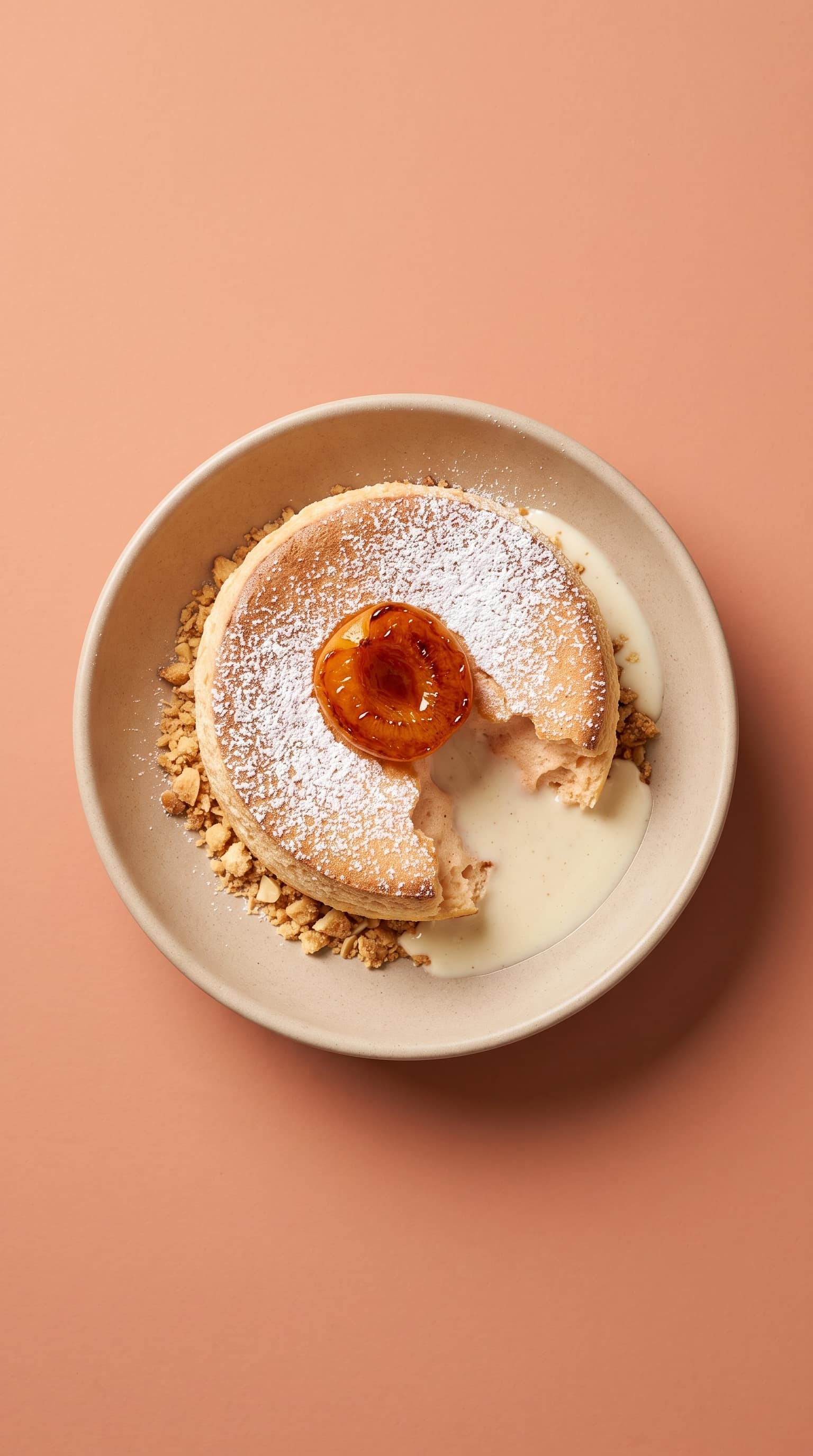 Recipe image: Abrikozen soufflé met knapperige amandelkruimel