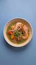 Seared Gambas in Sinigang-Style Broth