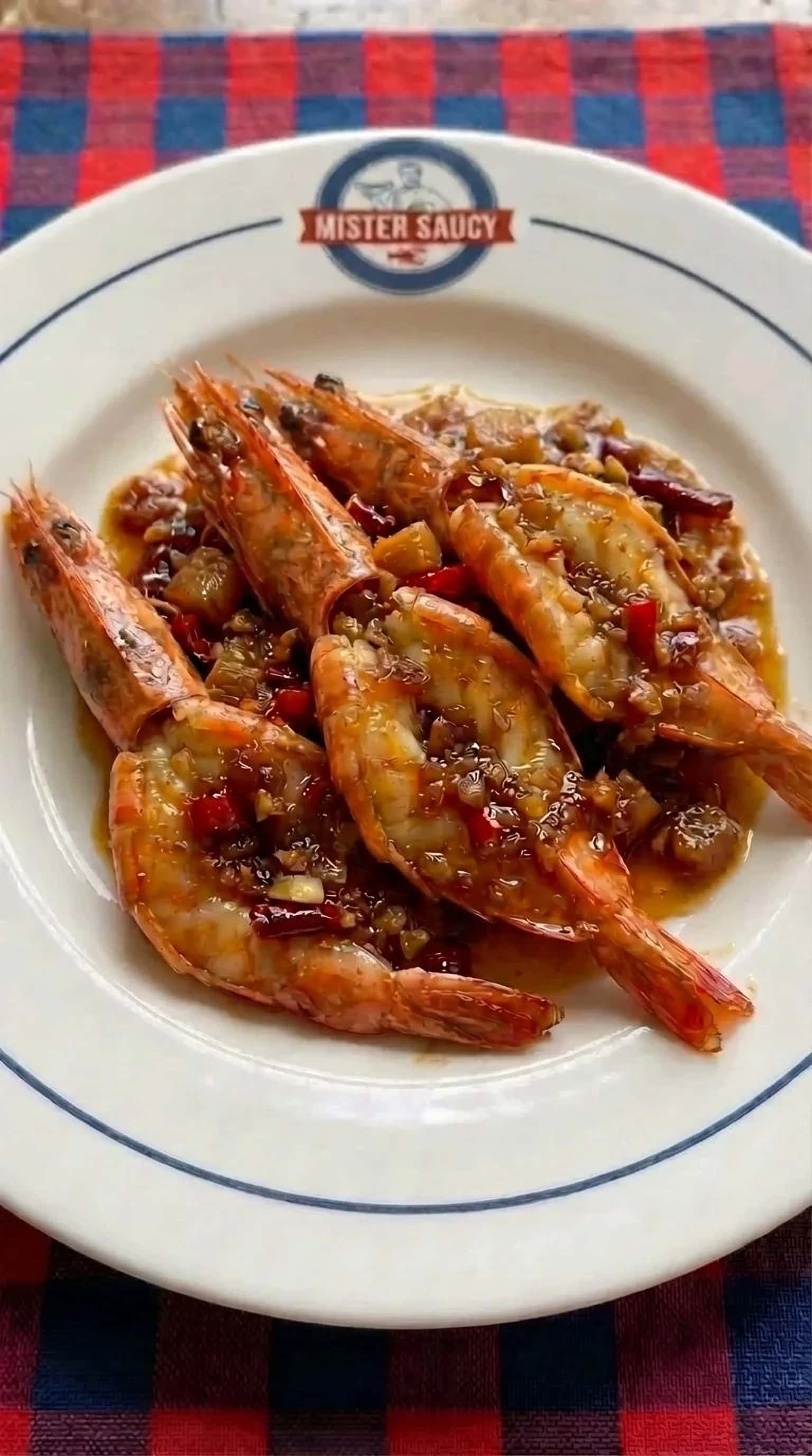 Recipe image: Wok-Seared Black Tiger Gambas with Homemade XO Sauce