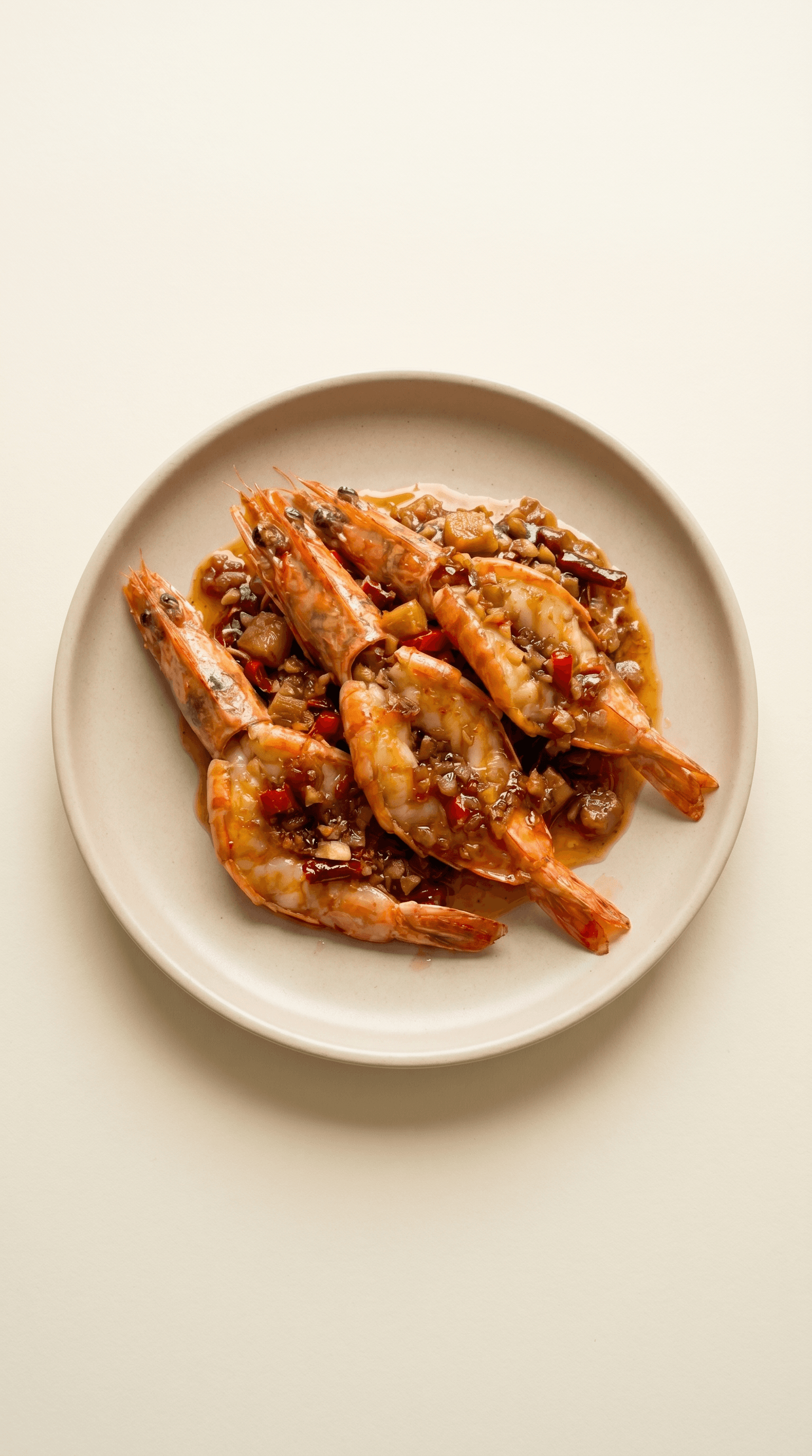 Recipe image: Wok-Seared Black Tiger Gambas with Homemade XO Sauce
