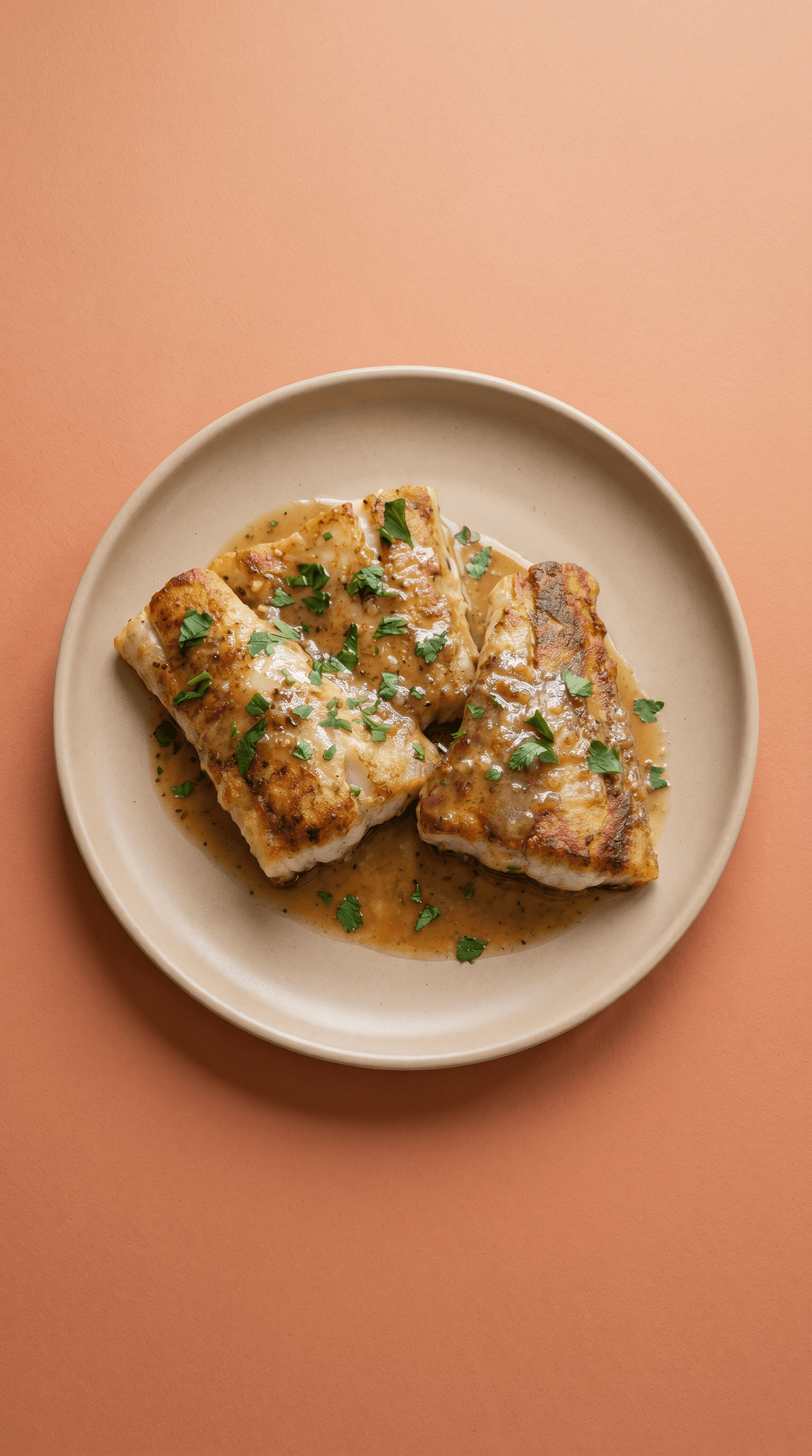 Recipe image: Filets de poisson-loup poêlés à la meunière et beurre noisette citronné