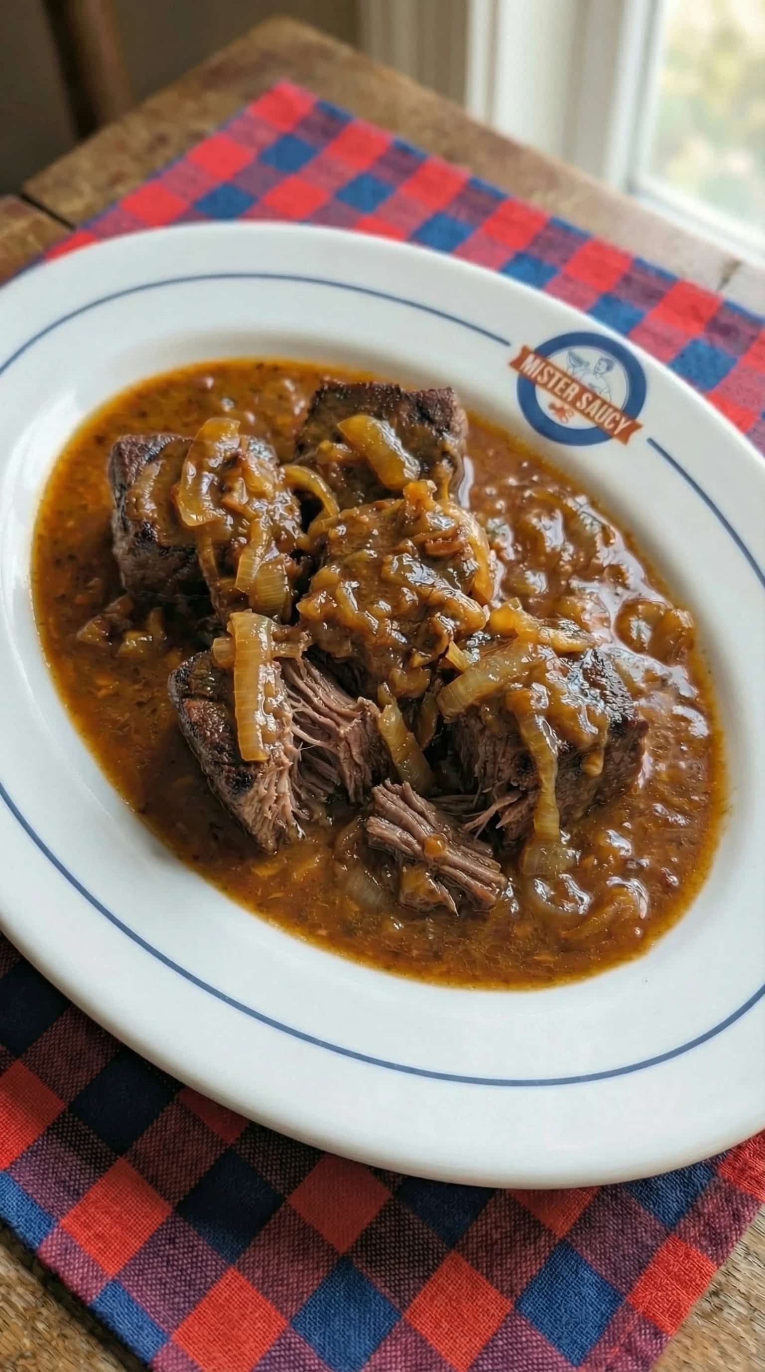 Recipe image: Carbonade de bœuf belge au gochujang et vinaigre épicé