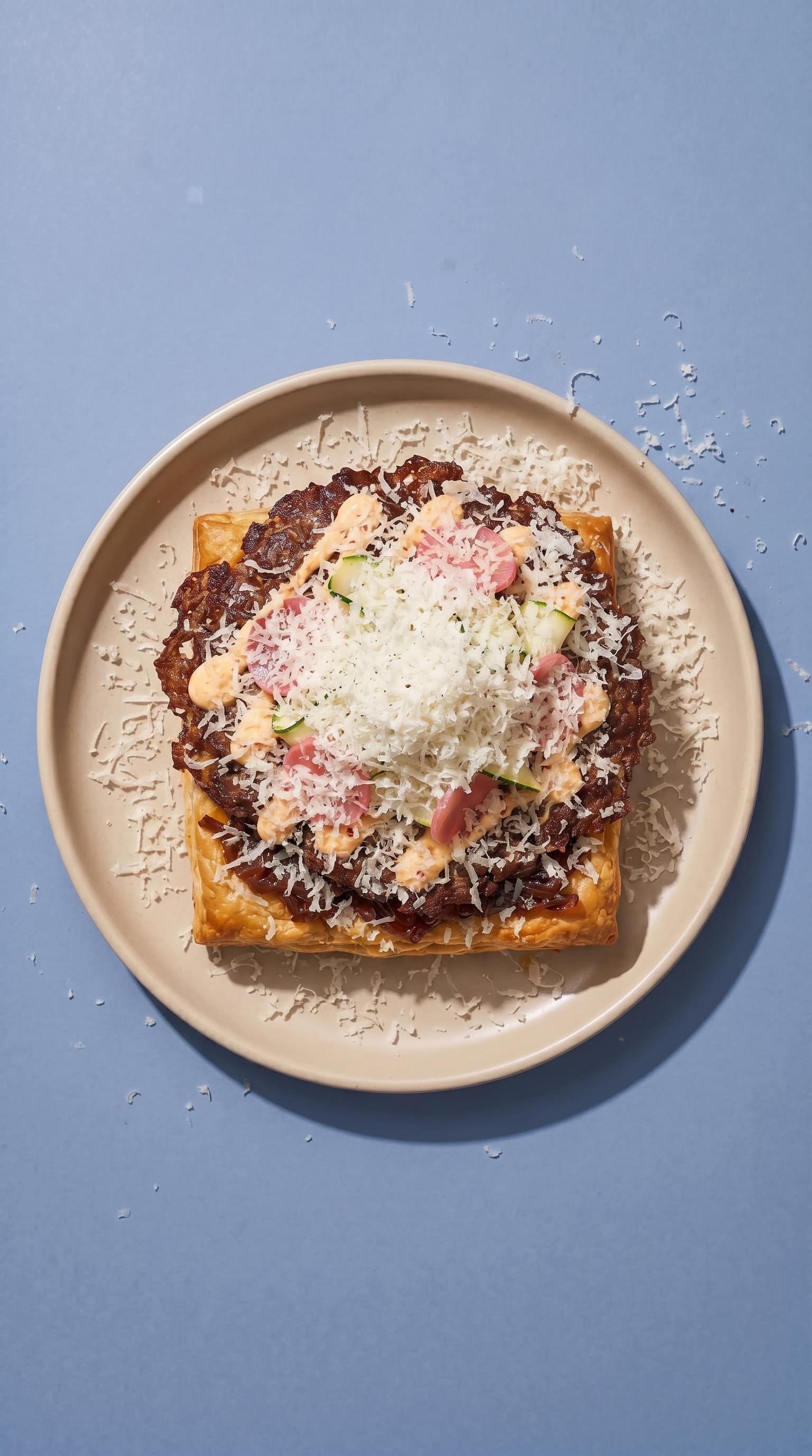 Recipe image: Fusion smashburger op bladerdeeg met chili-limoensaus