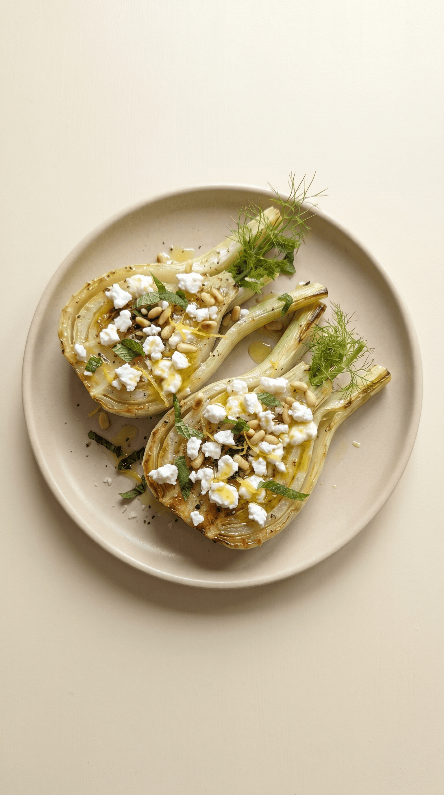 Recipe image: Mediterranean Roasted Fennel with Goat Cheese and Toasted Pine Nuts