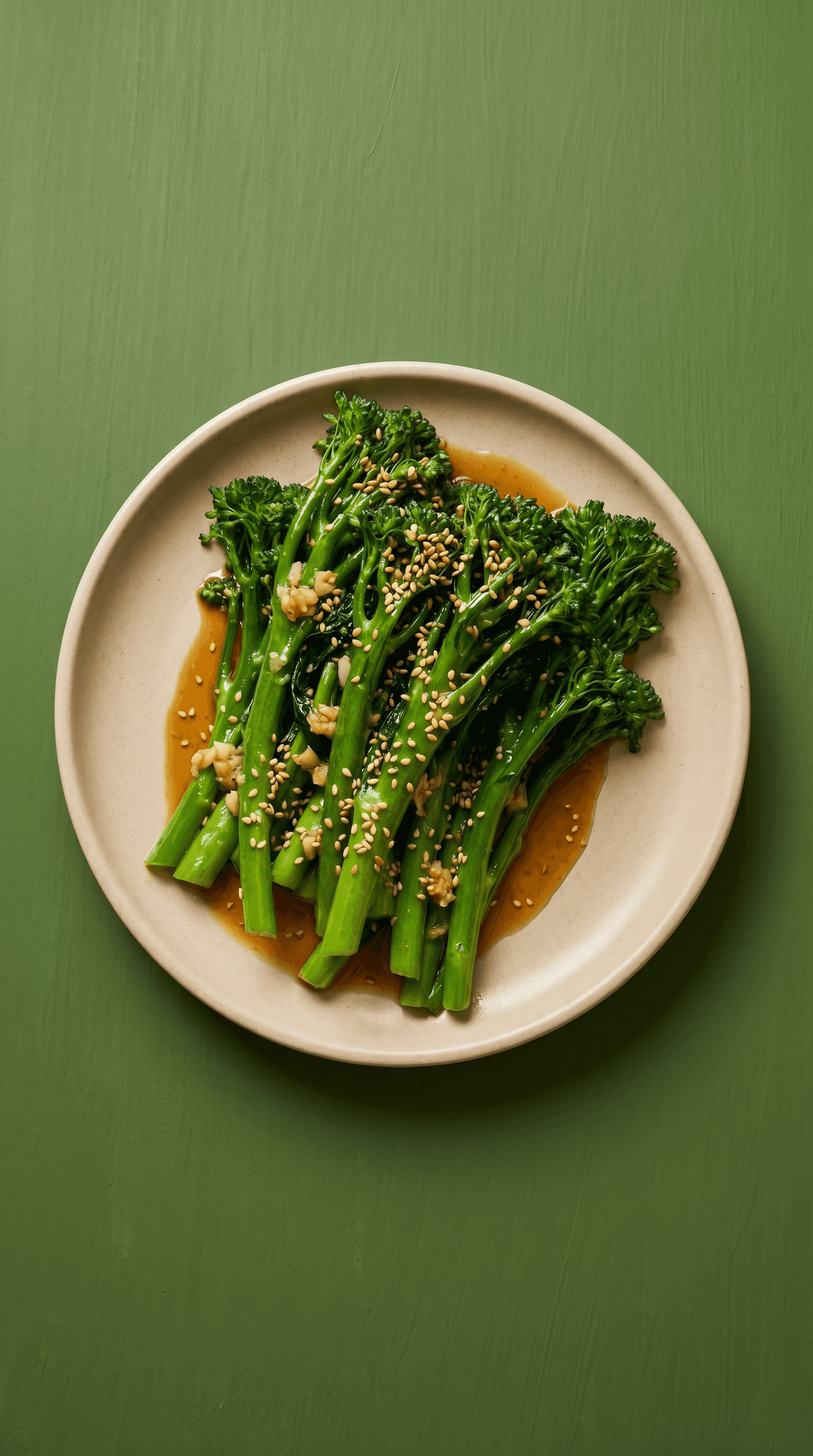 Garlic-Glazed Broccolini with Toasted Sesame and Rice Vinegar van Mr. Saucy