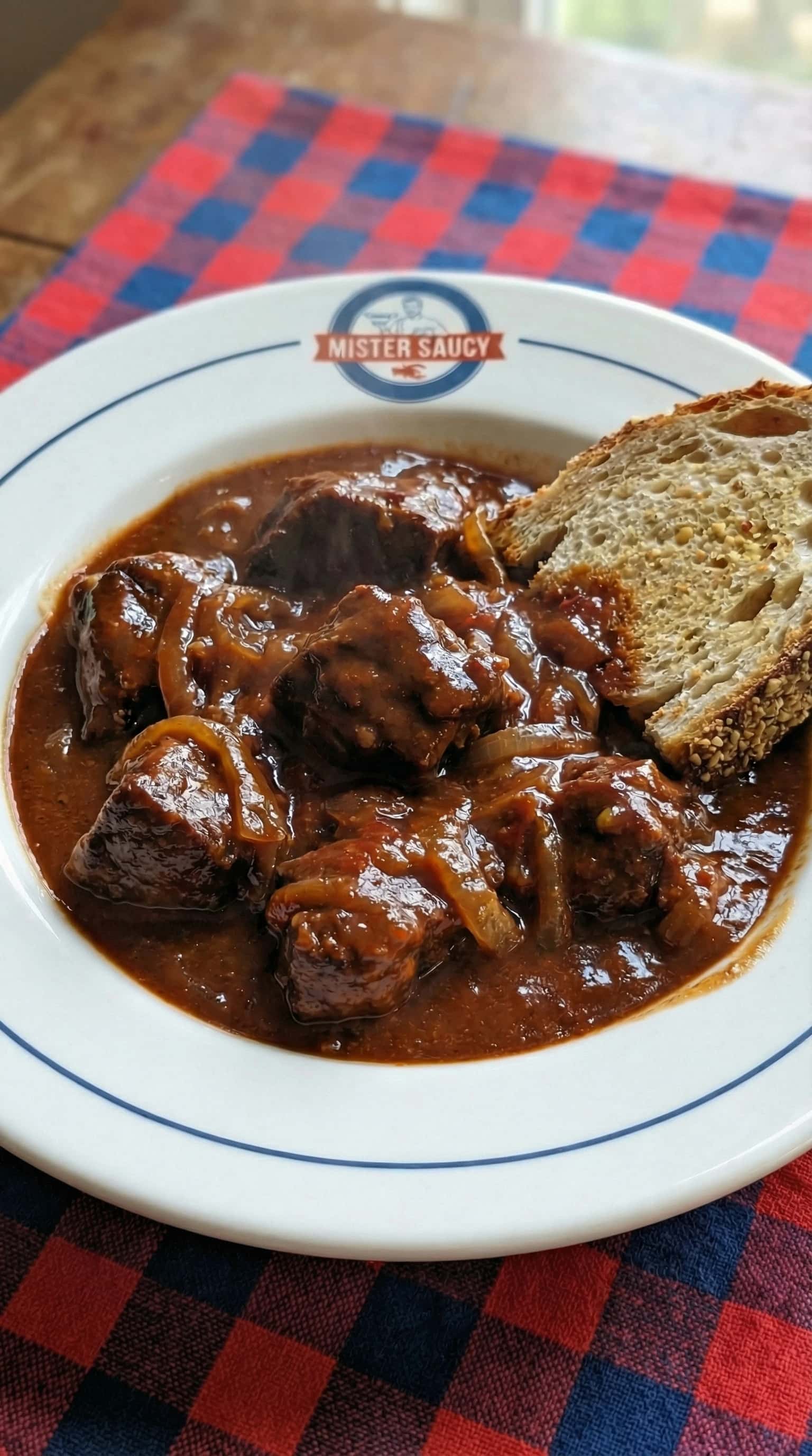 Recipe image: Carbonnade de Joues de Porc Fusion Est-Ouest (Stoofvlees)