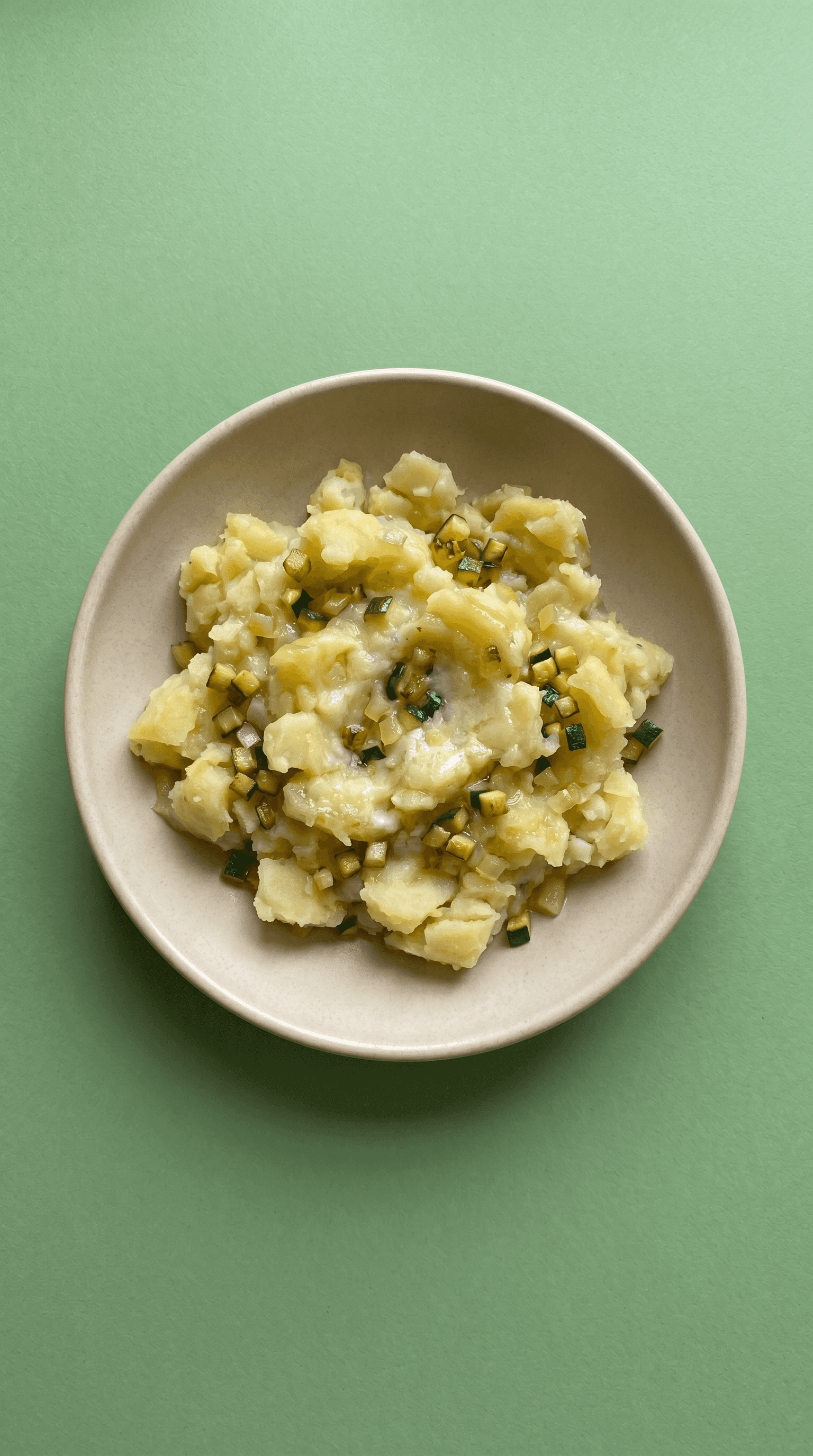 Chunky Potato Écrasé with Zucchini Brunoise and Confit Lemon de Mr. Saucy