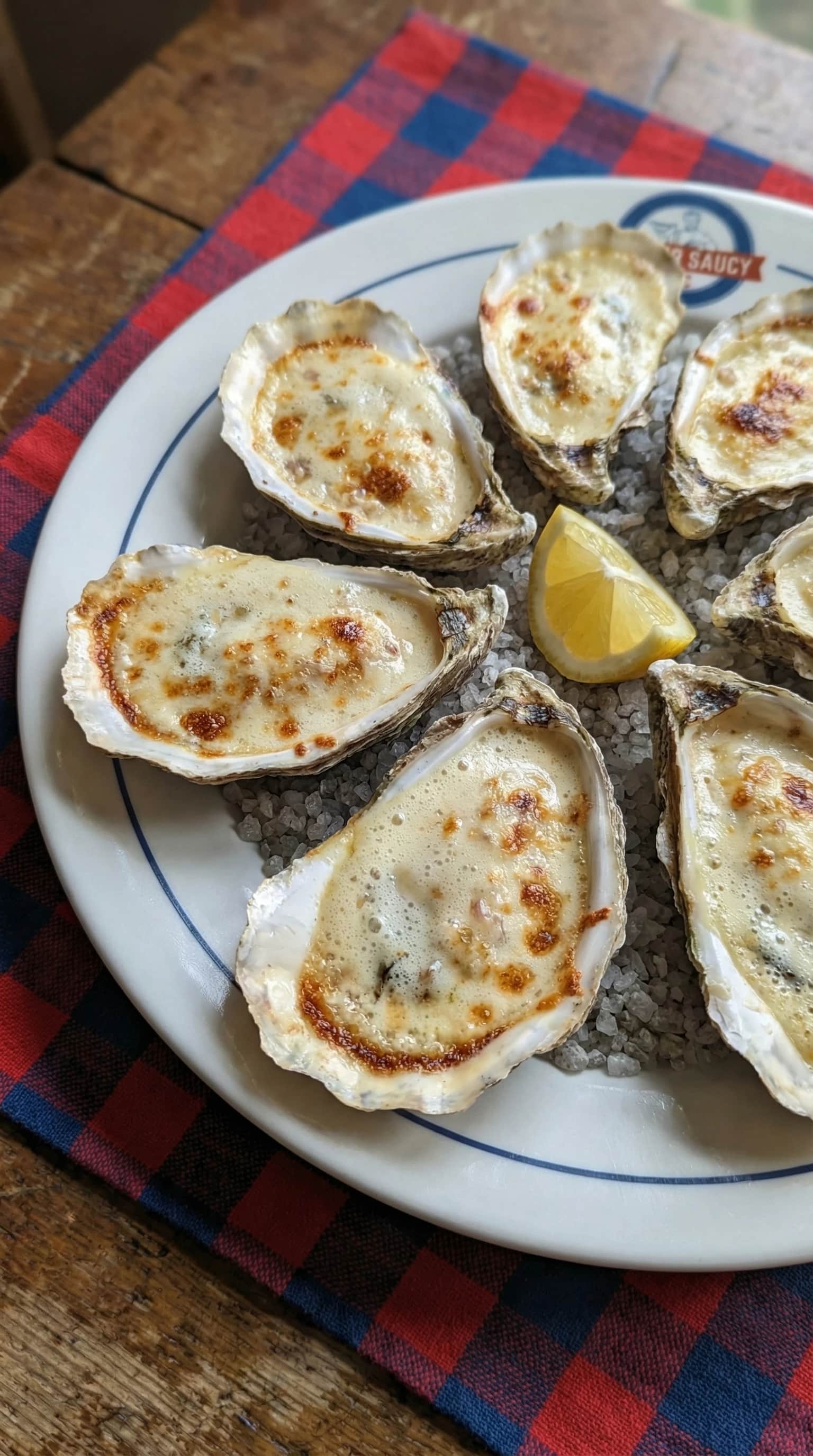 Oysters Gratinated with Champagne Sabayon