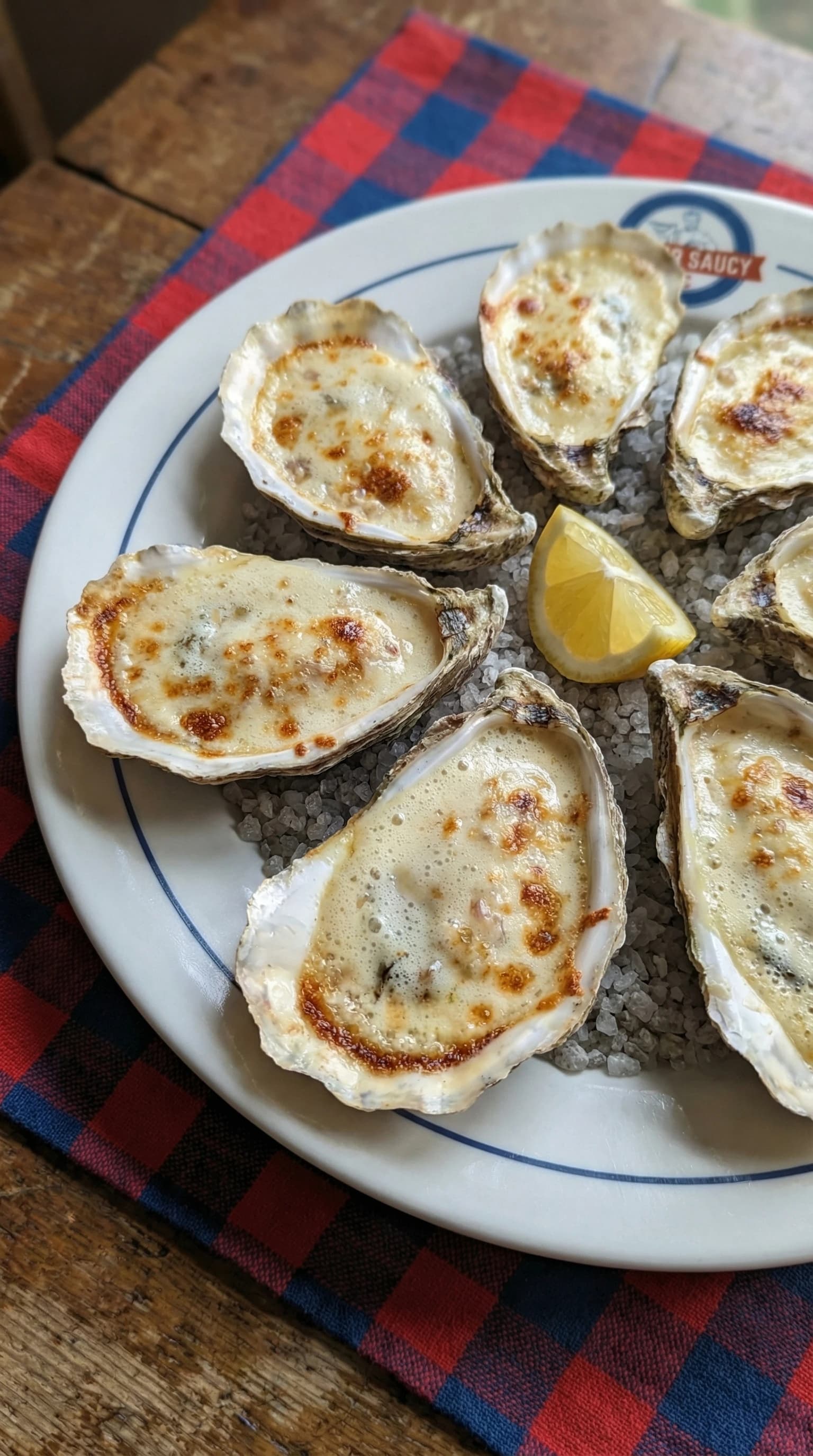 Oysters Gratinated with Champagne Sabayon