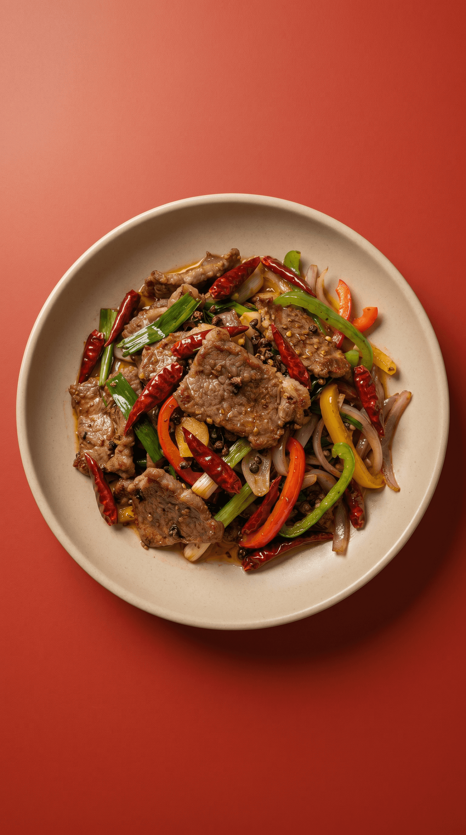 Szechuan Cumin Lamb with Peppers and Onions de Mr. Saucy
