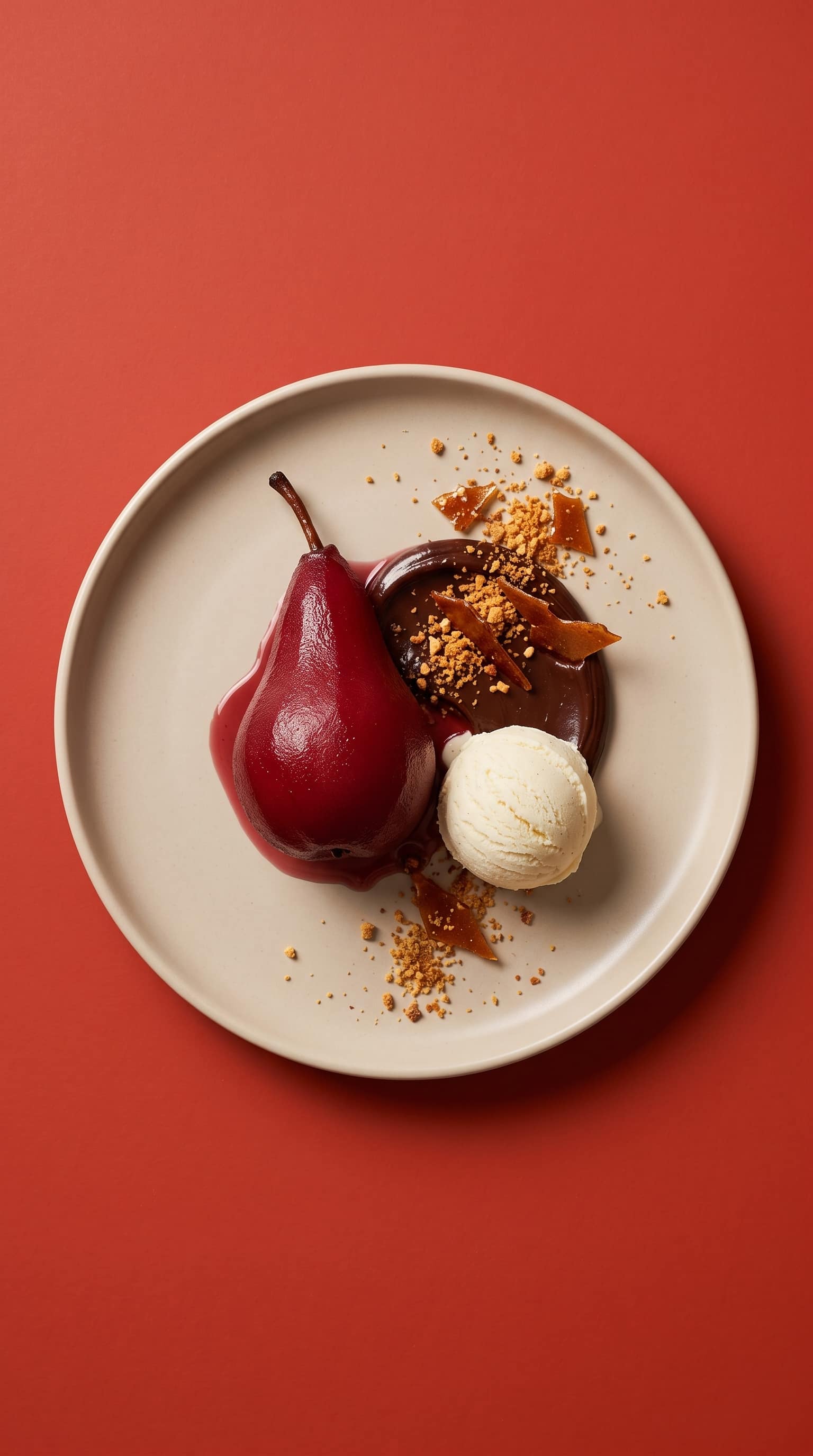 Recipe image: Recept voor peren belle hélène met wijngepochte peren