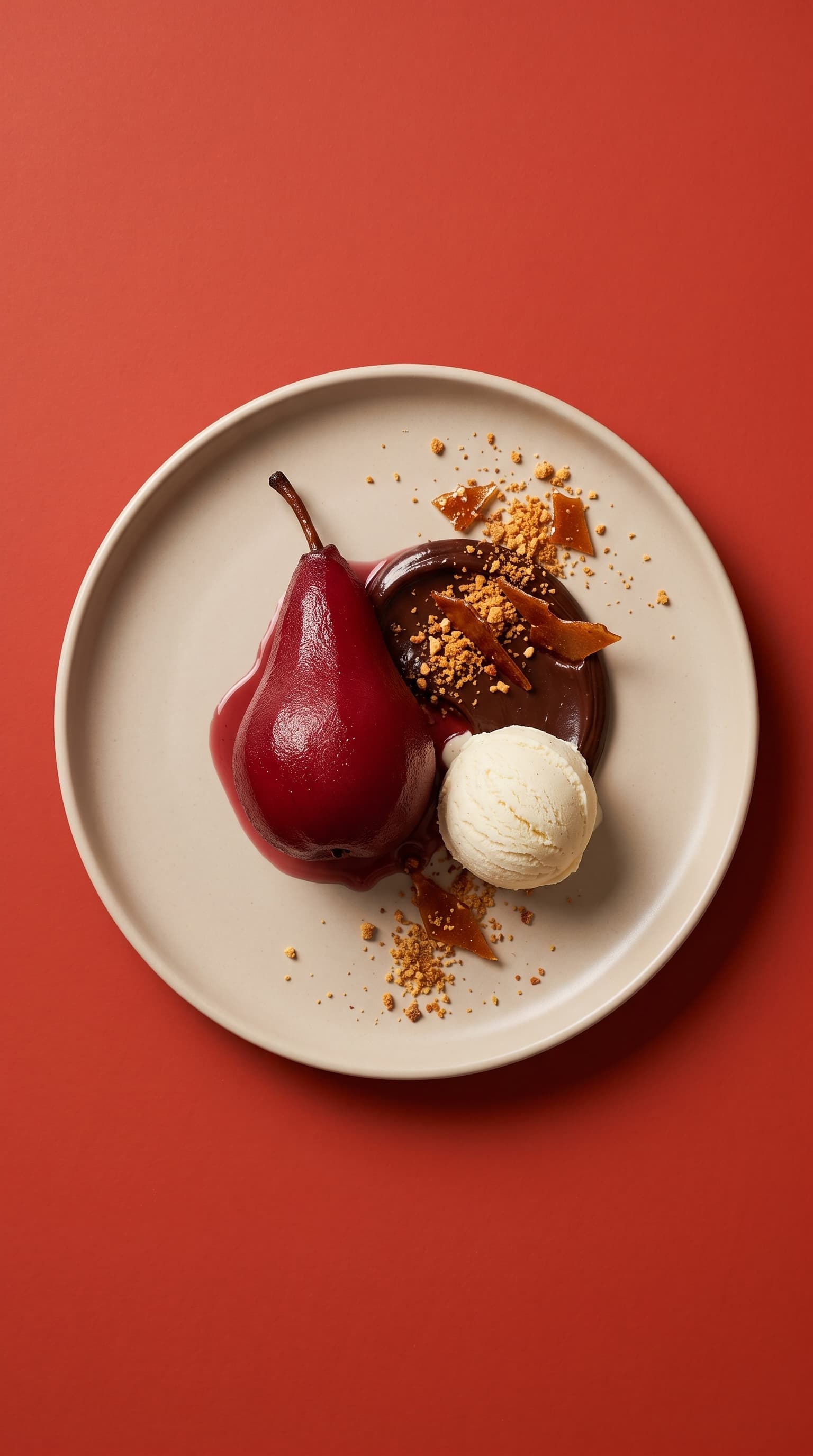 Poires Belle Hélène Recipe with Wine Poached Pears