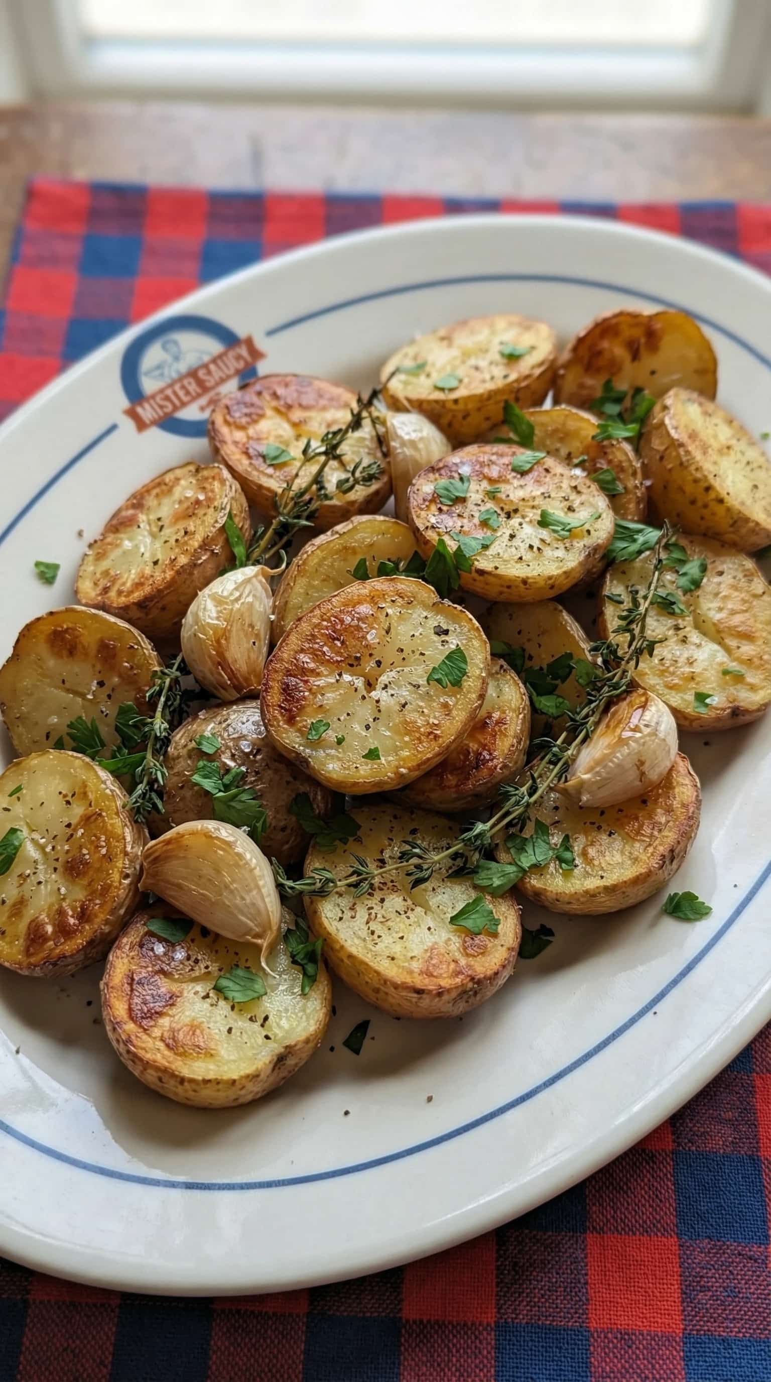 Recipe image: Rustieke Pommes de Terre Grenailles met Confit Knoflook en Tijm
