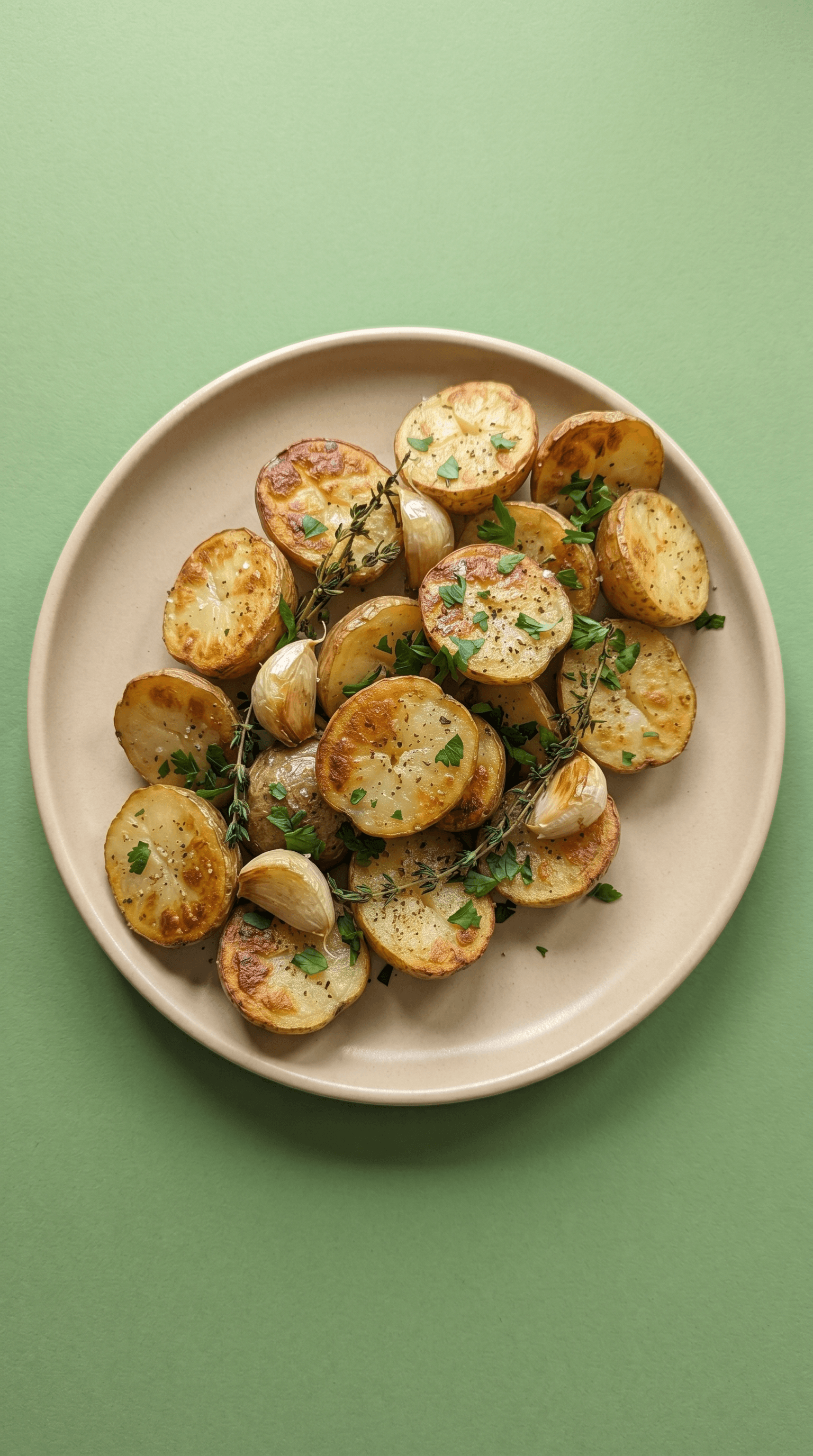 Recipe image: Pommes de Terre Grenailles Rustiques au Confit d'Ail et Thym