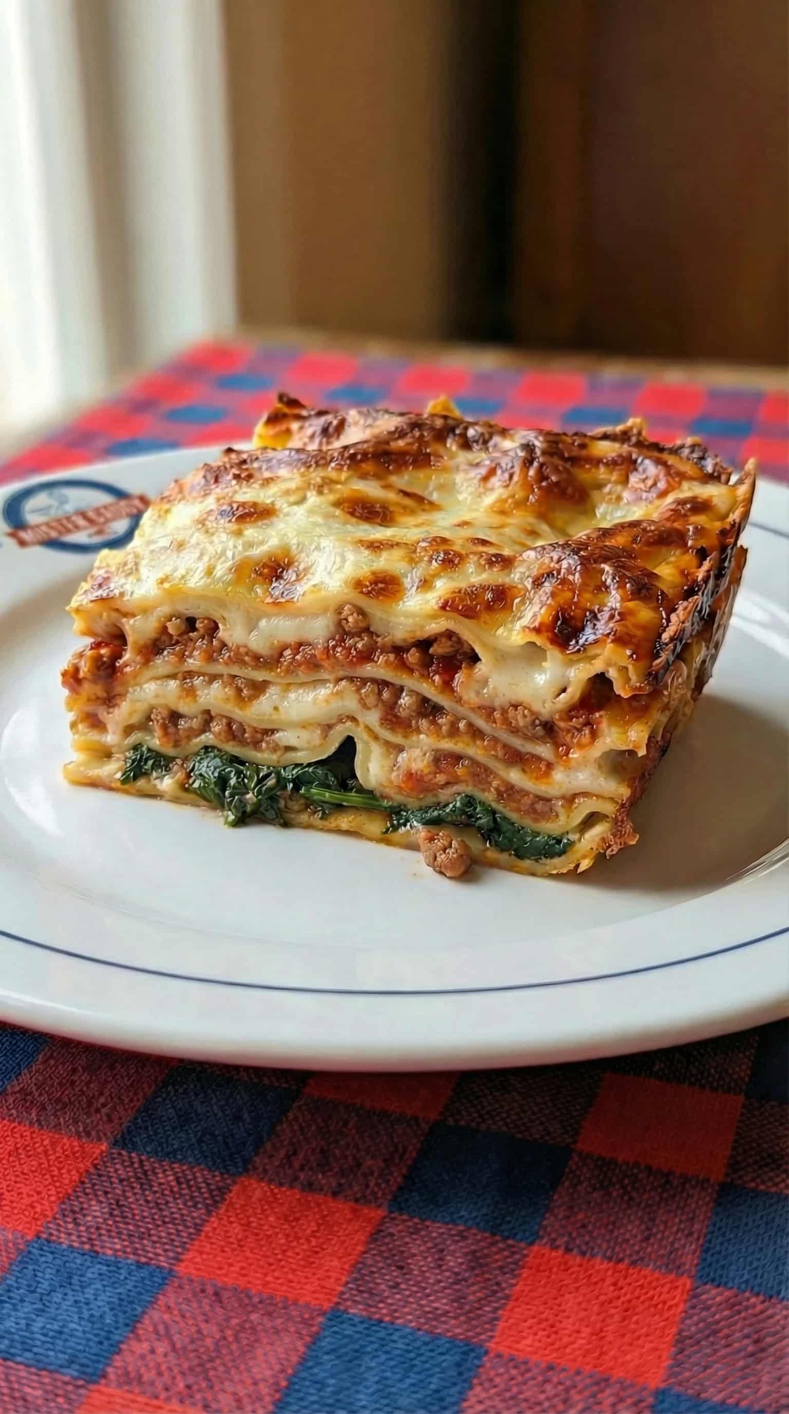 Lasagna with Bolognese with Ham & Spinach