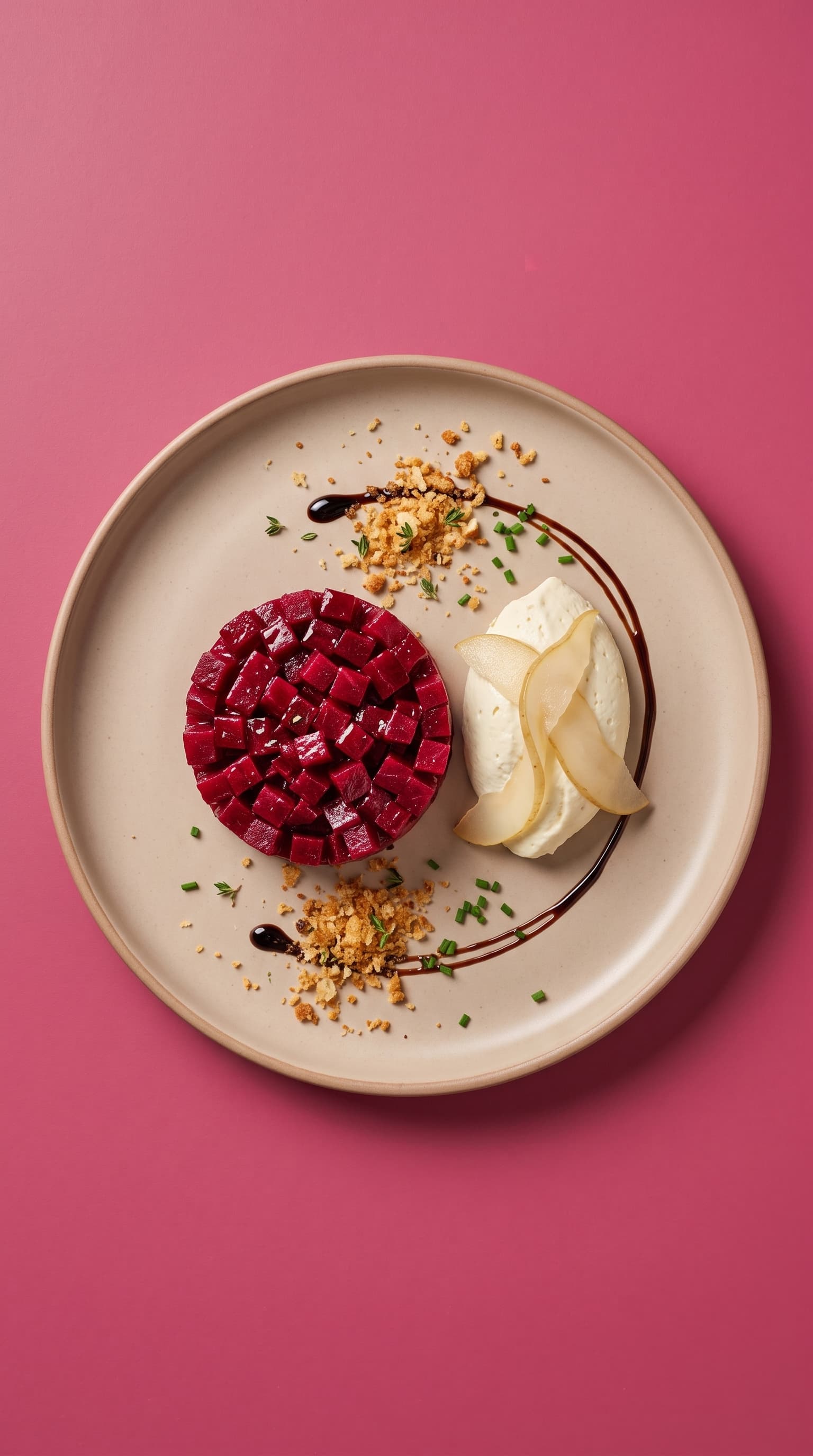 Beetroot Tartare Recipe with Whipped Goat Cheese