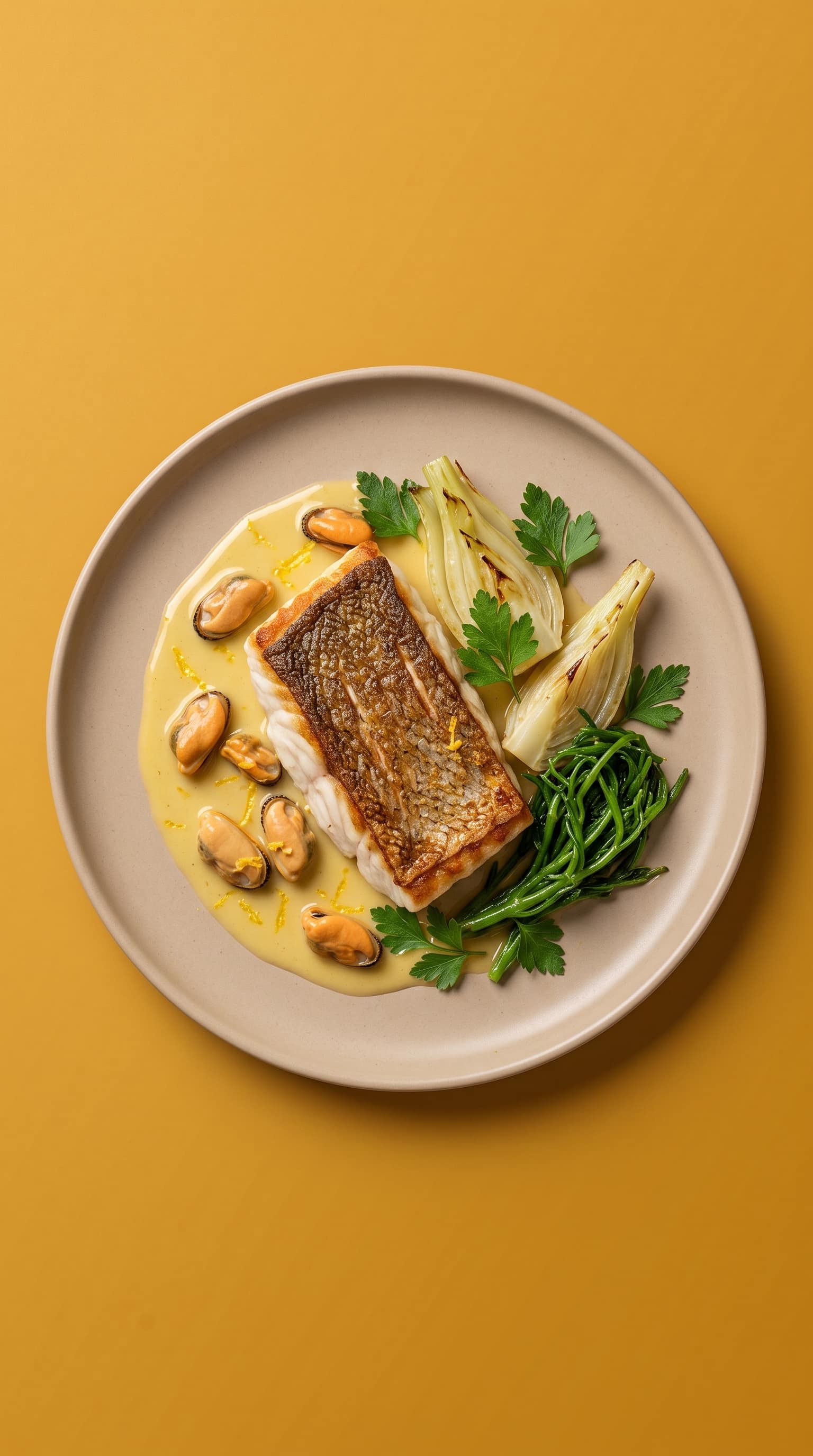 Recipe image: Sint-pietervis recept met saffraanmosselsaus