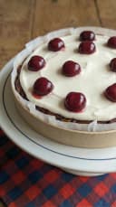 Brownie Cake with Cherries