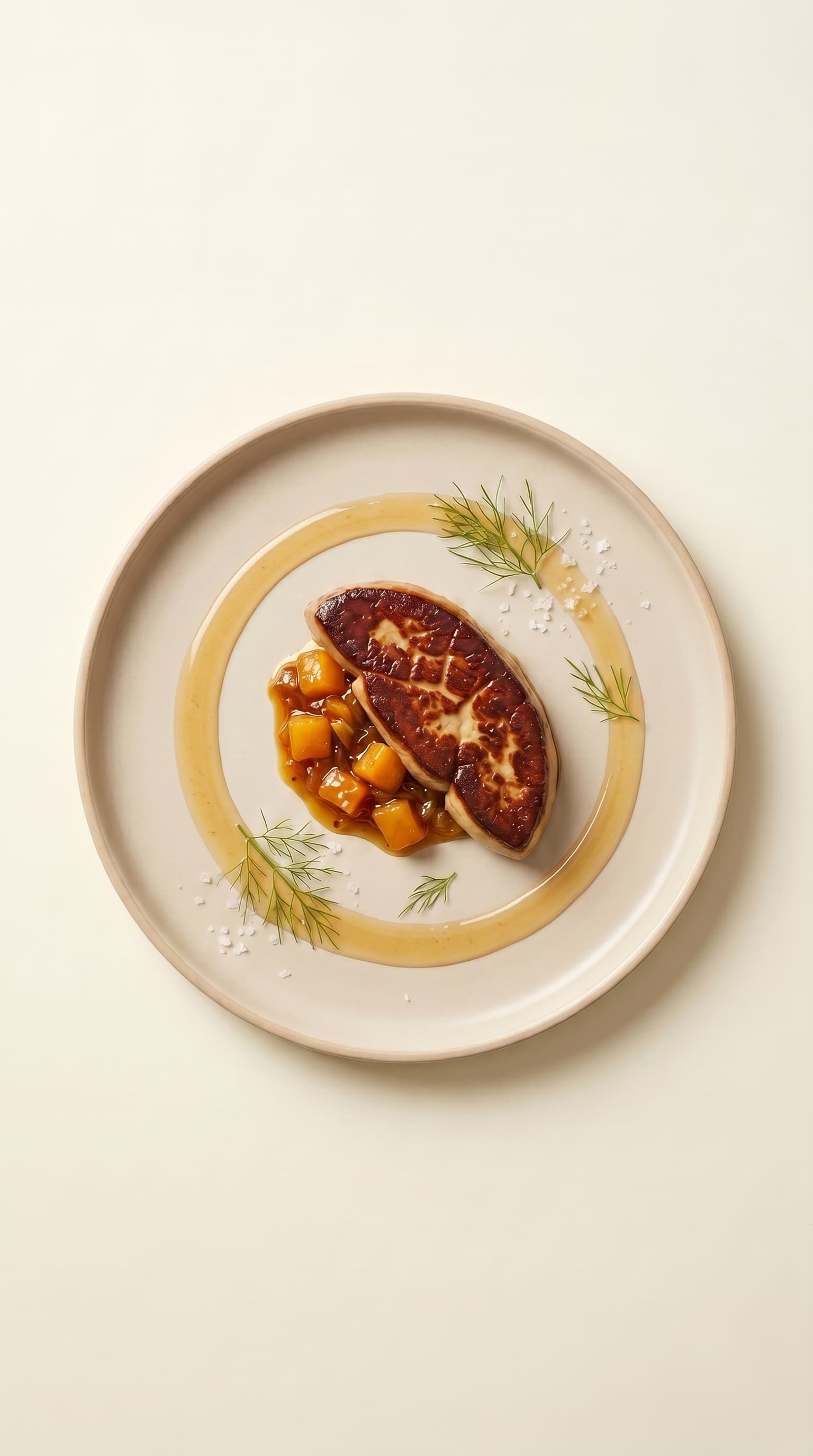 Seared Foie Gras with Mango Ginger Chutney and Star Anise Jus