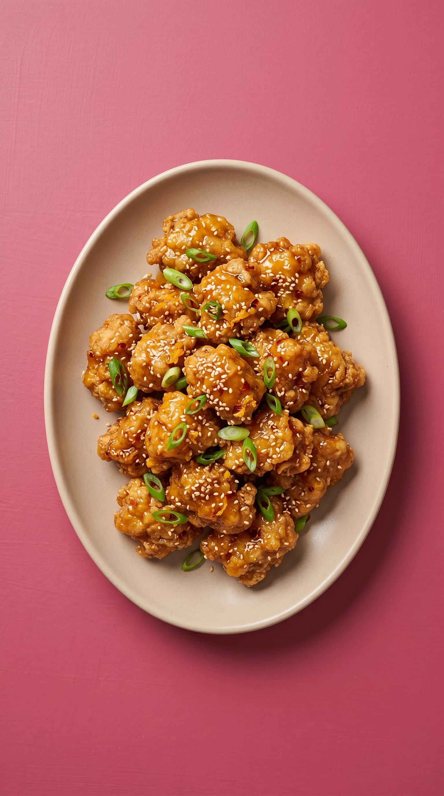 Crispy Double-Fried Orange Chicken with Sweet Glaze