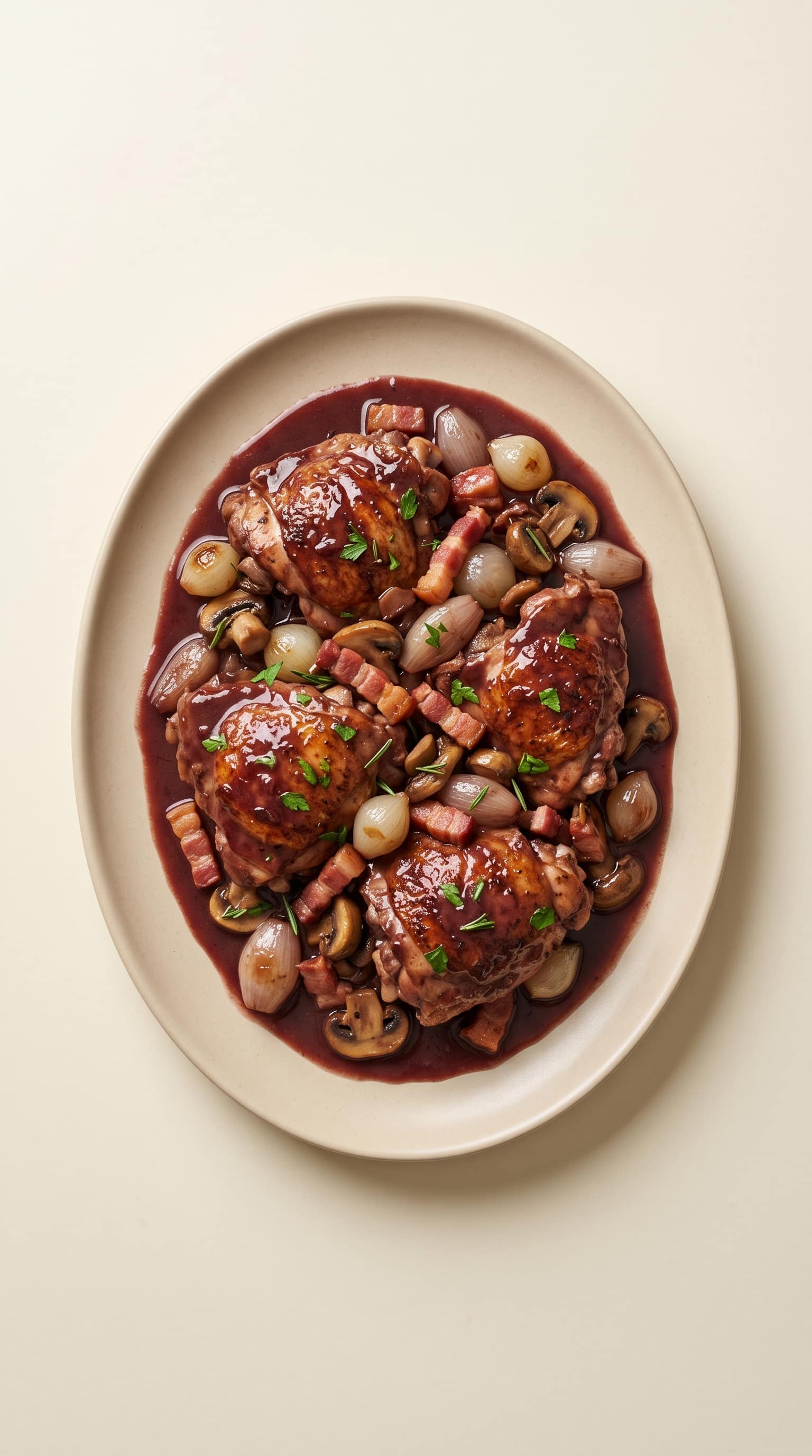 Recipe image: Haan in rode wijn, de klassieke coq au vin van Arbois