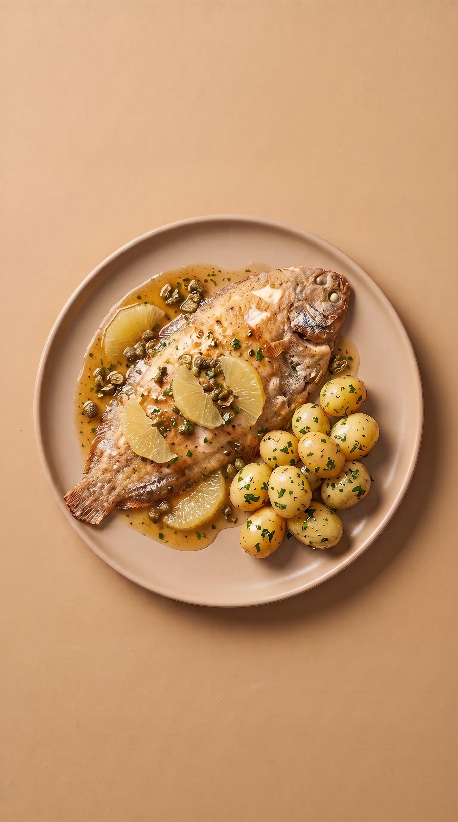 Sole Meunière Recipe with Lemon, Capers and Potatoes