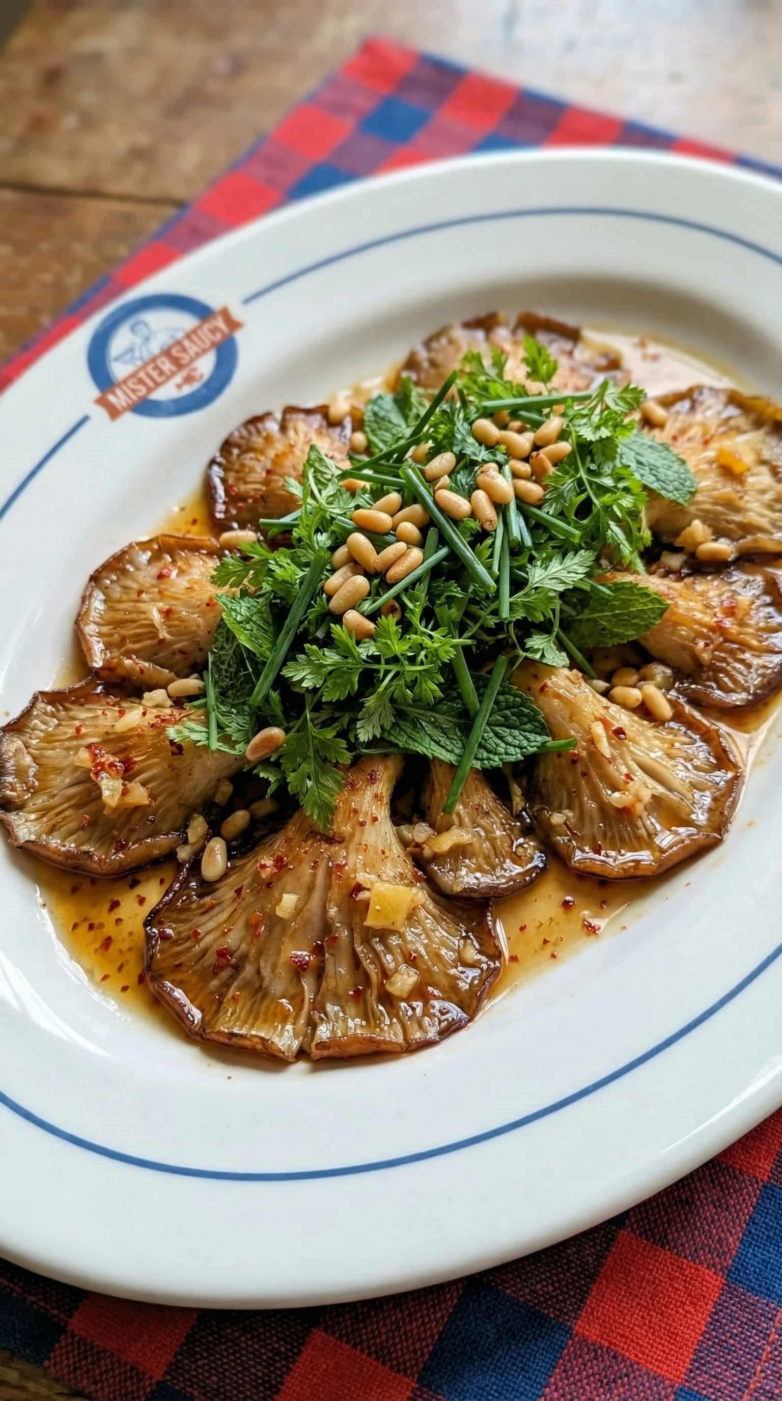 Pleurotes Snaqués Sauce Vierge Coréenne