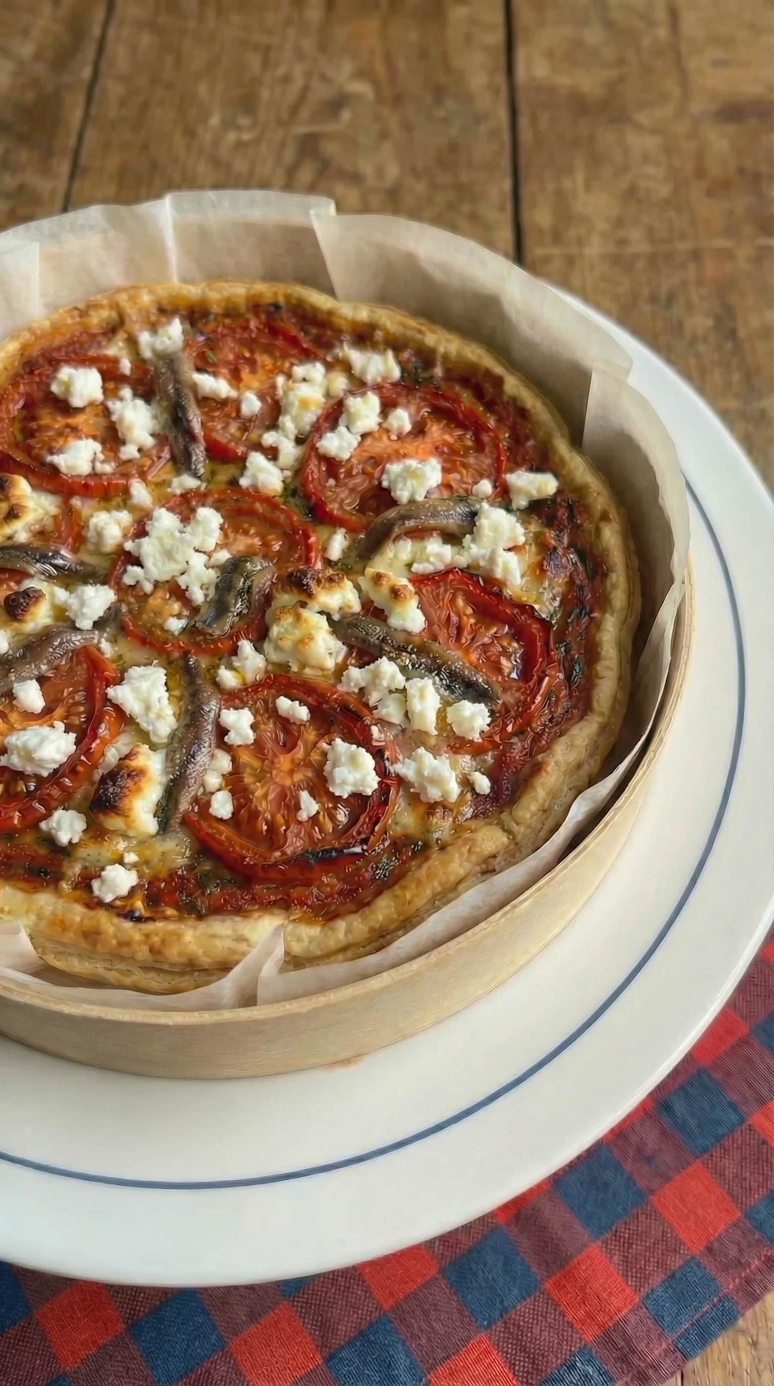 Provençal Tomato and Anchovy Tart with Parmesan Barrier