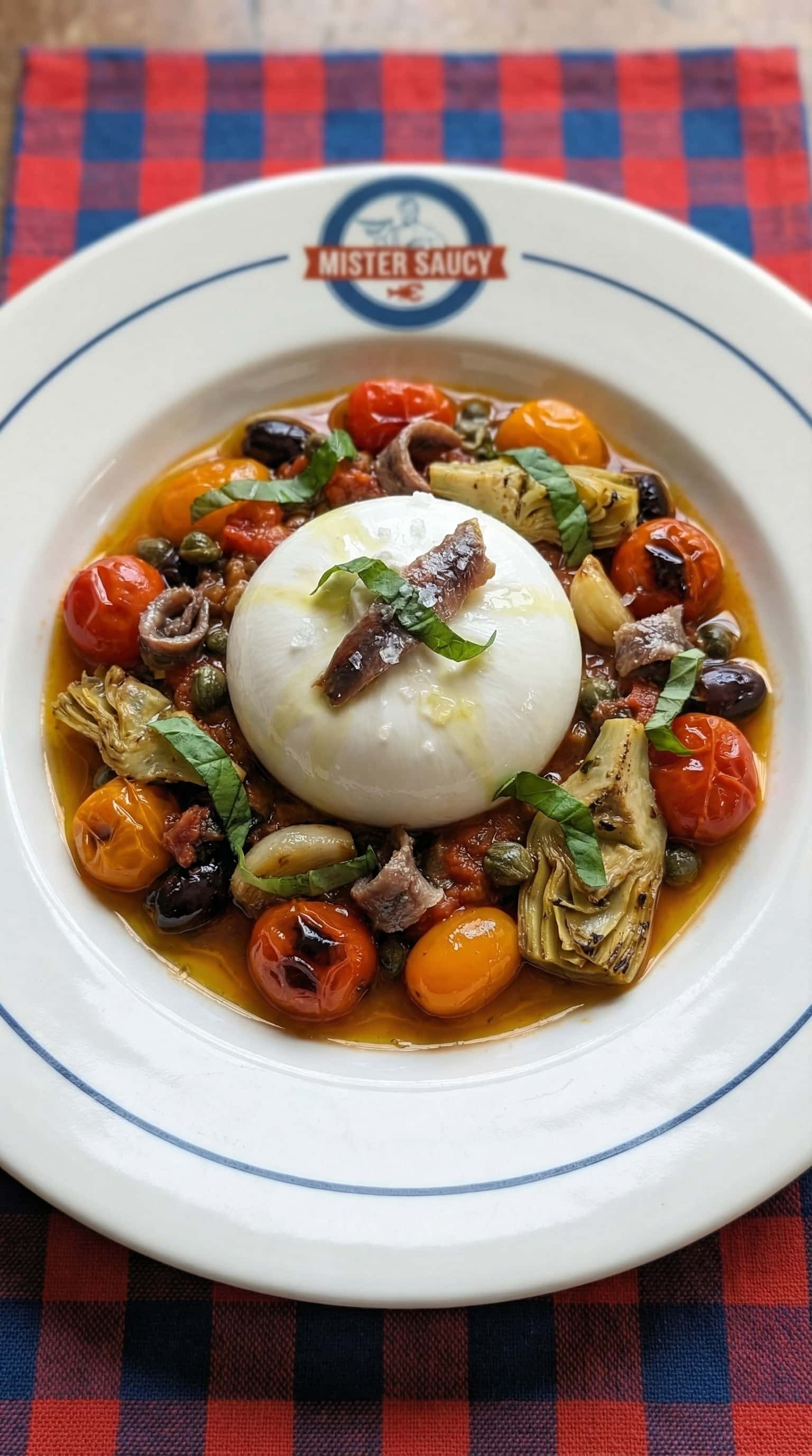 Recipe image: Burrata Entière à la Puttanesca