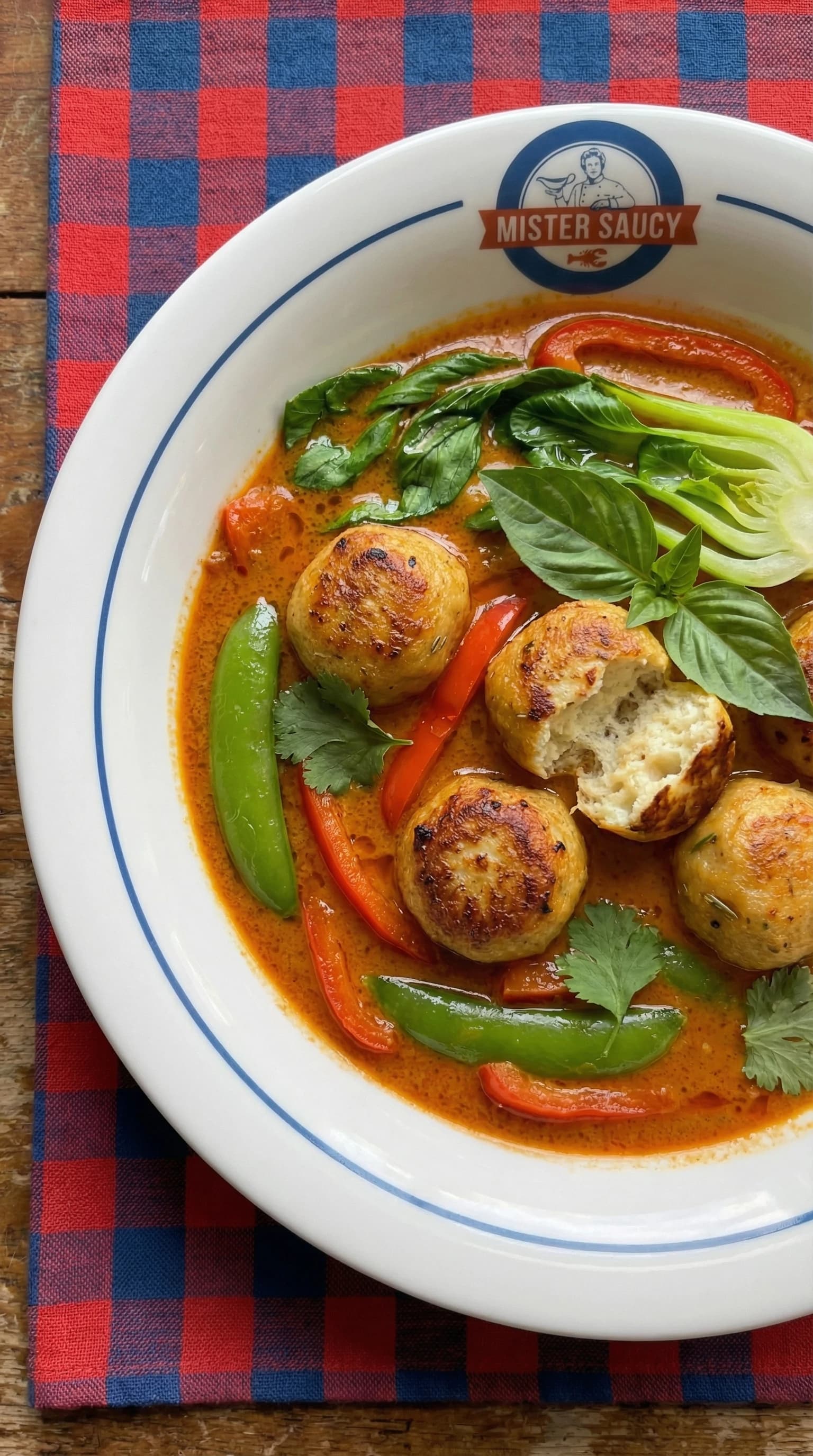 Lemongrass-Infused Red Curry with Pan-Seared Fish Balls & Garden Aromatics