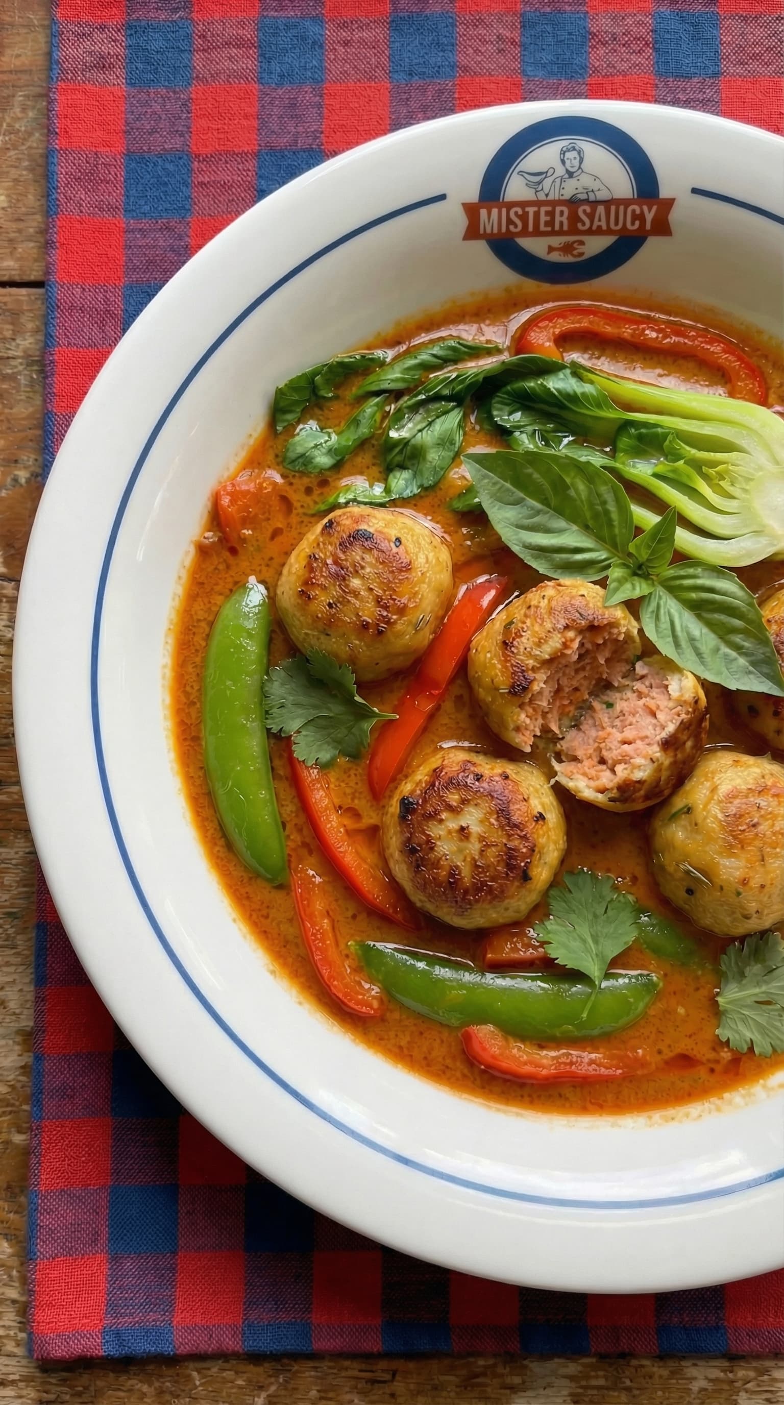Lemongrass-Infused Red Curry with Pan-Seared Fish Balls & Garden Aromatics
