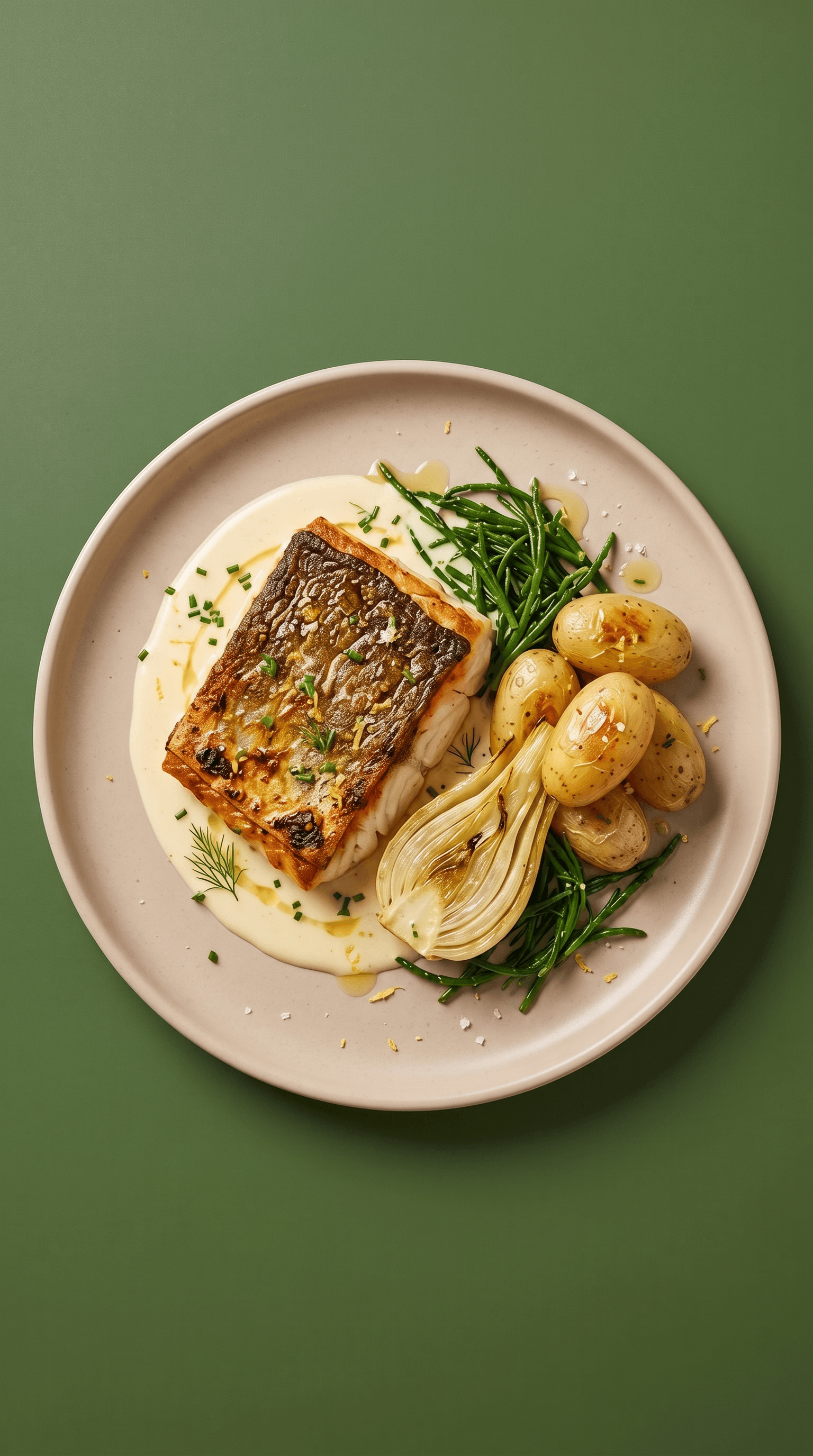 Recipe image: Roasted Turbot Recipe with Vermouth Beurre Blanc and Fennel