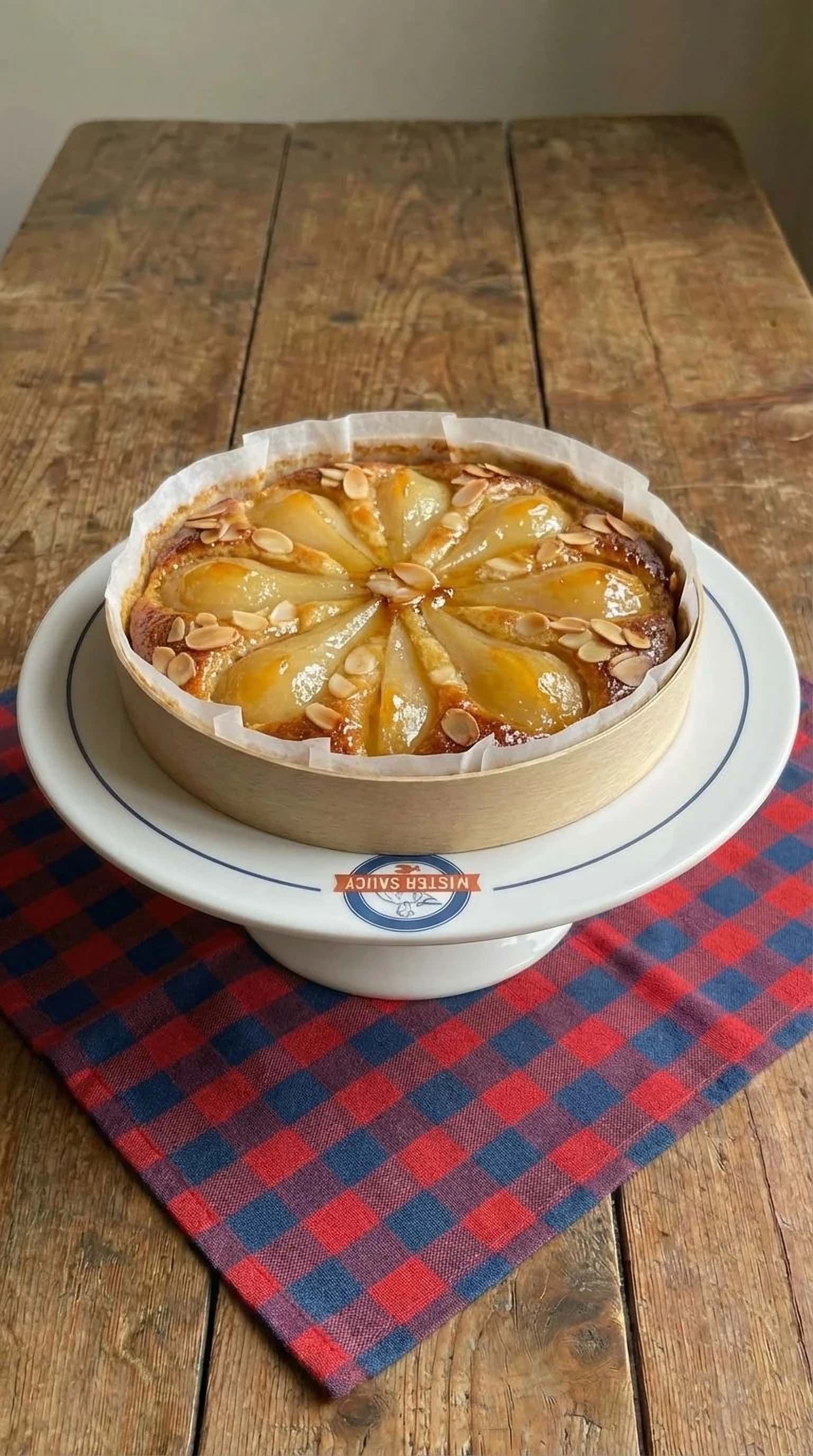 Recipe image: Tarte Rosace aux Poires et Pain de Gênes aux Amandes