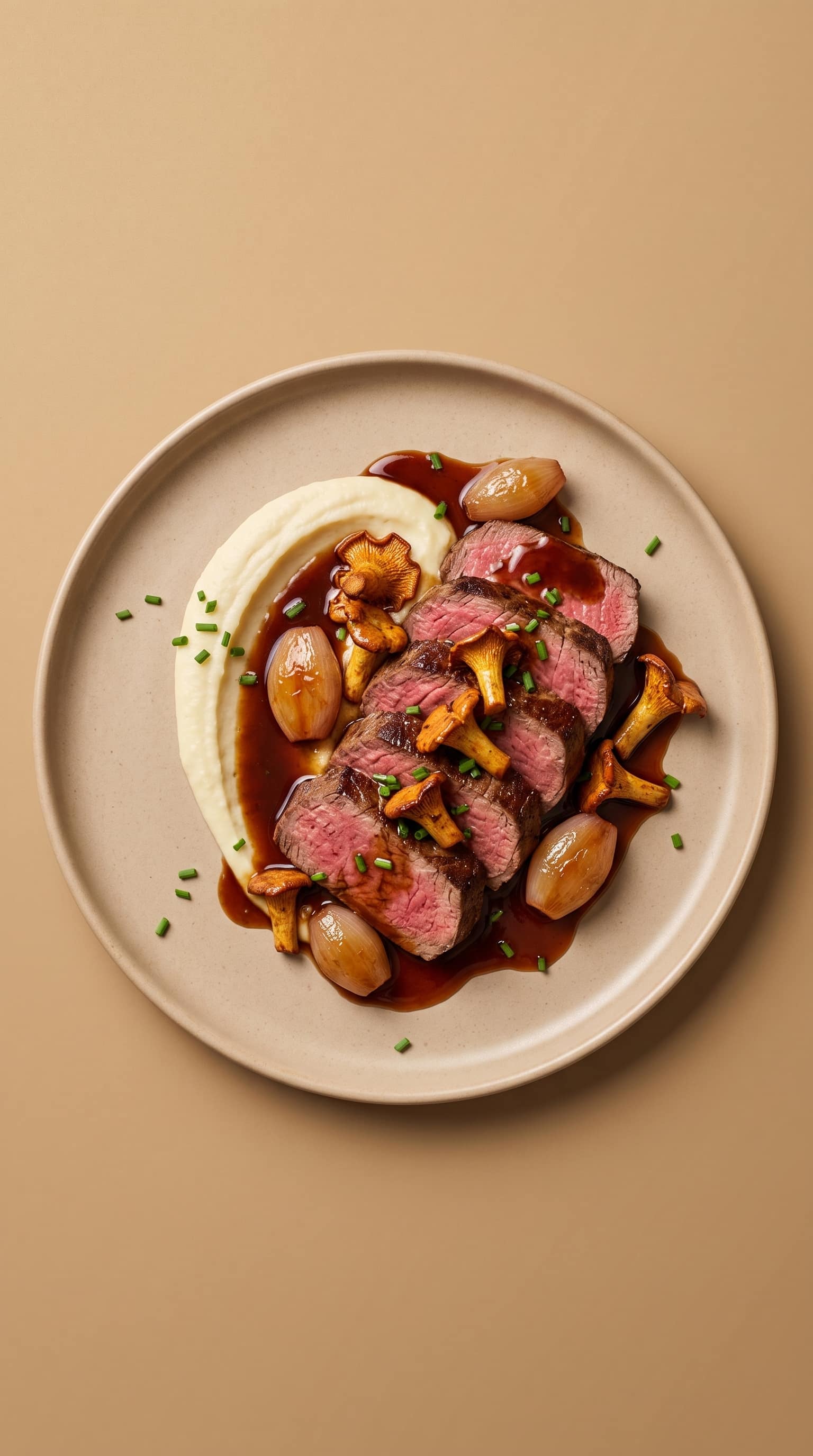 Recipe image: Beef Fillet with Chanterelles Recipe and Madeira Jus