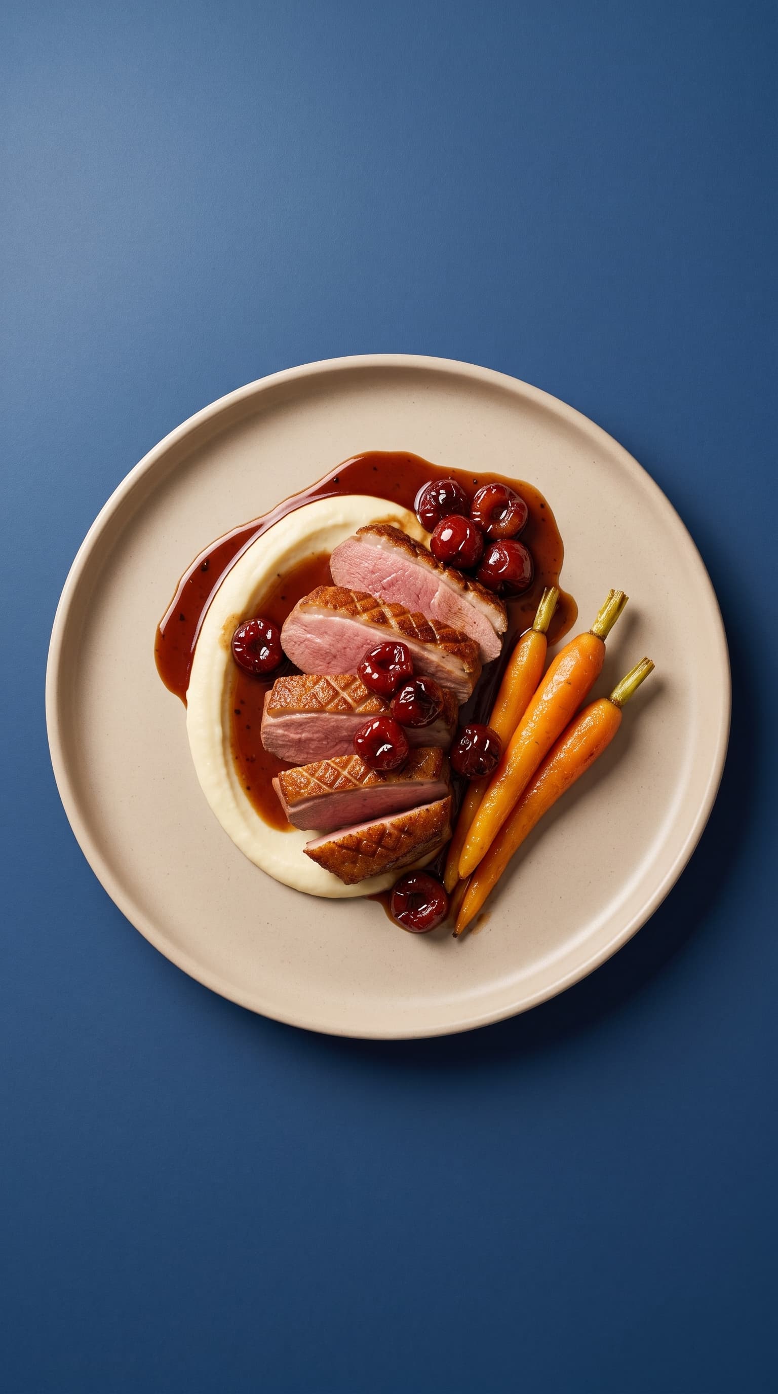 Duck Breast with Cherries and Black Pepper Jus