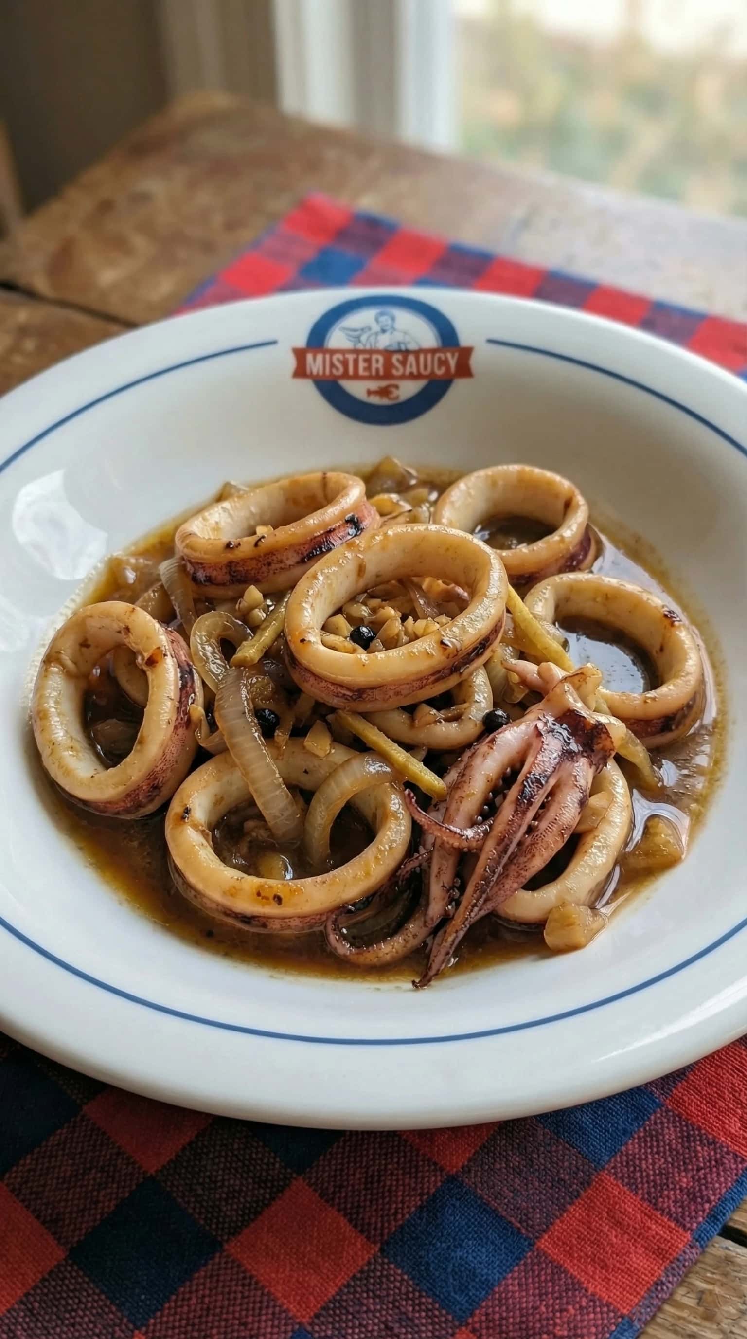 Recipe image: Inktvis Adobo met Witte Wijnreductie