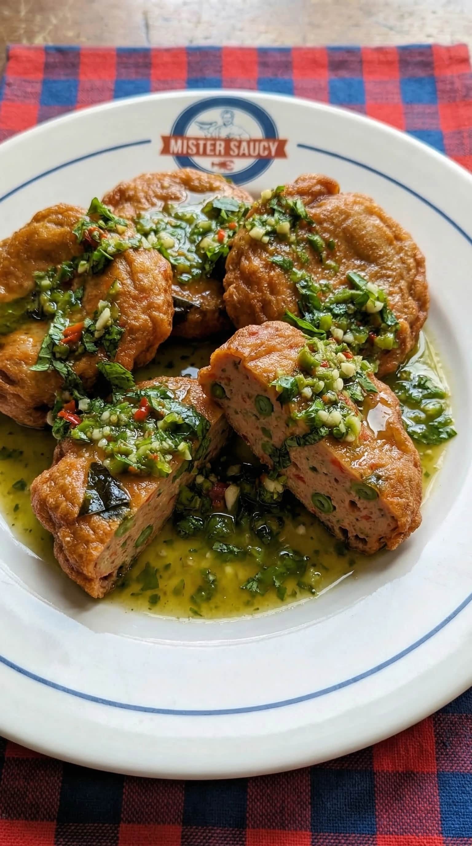 Galettes de poisson thaïes à l'huile d'anchois, coriandre et ail