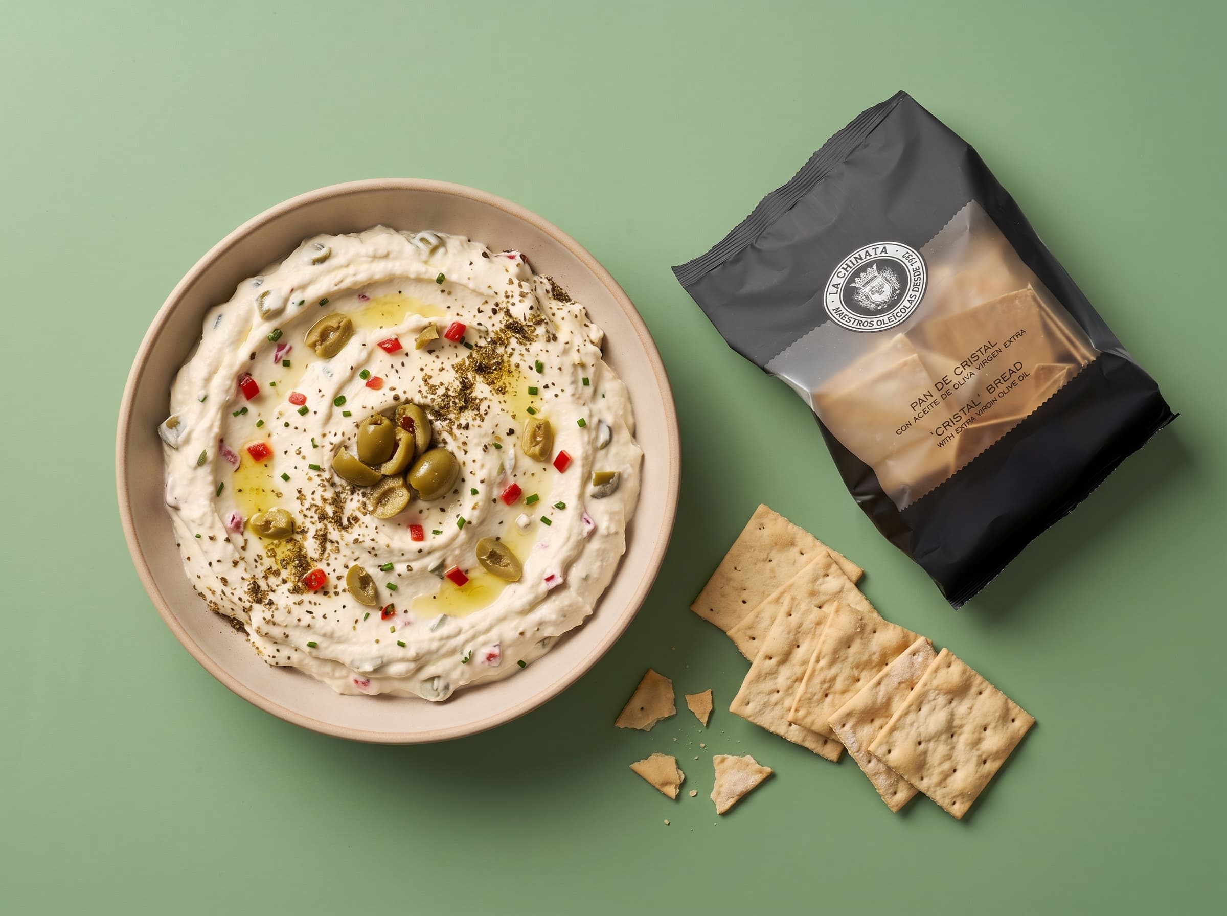 Dirty Martini Dip + Pan de Cristal by Mr. Saucy, delivered chilled at home