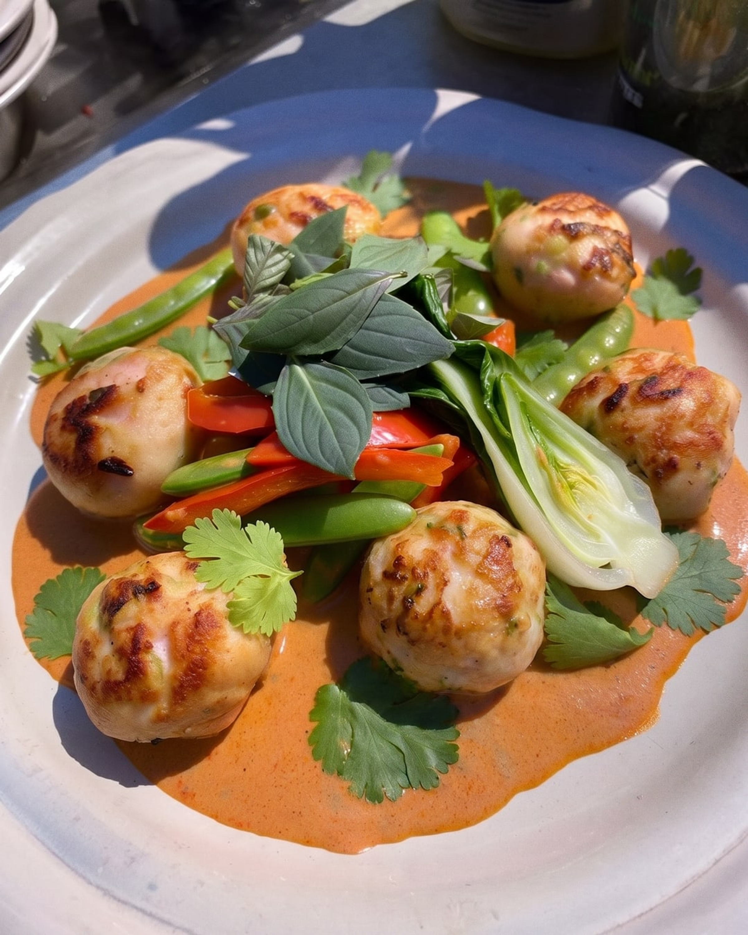 Fish Quenelles in Red Curry
