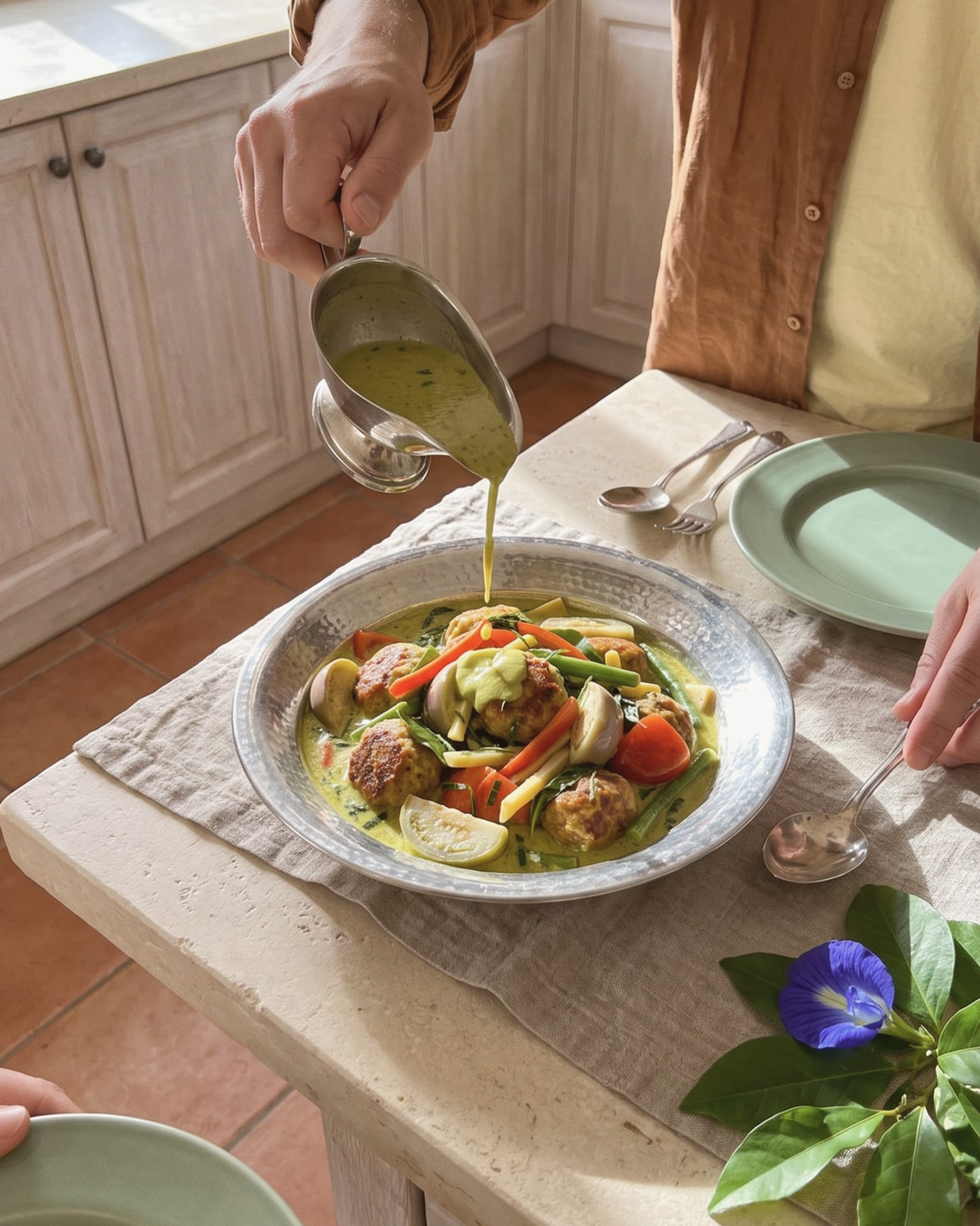 Green Thai Curry with Meatballs
