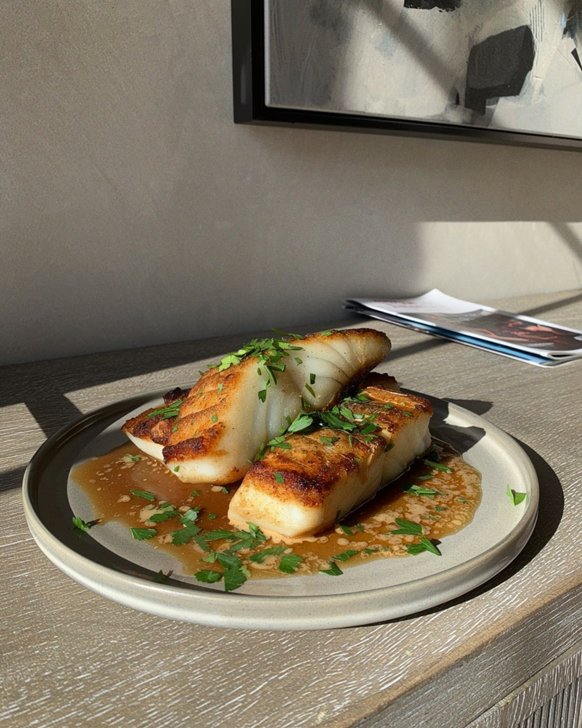 Wolffish with Lemon Brown Butter