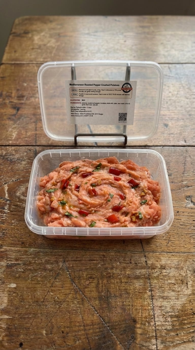 Mediterranean Roasted Pepper and Tomato Crushed Potatoes packaging