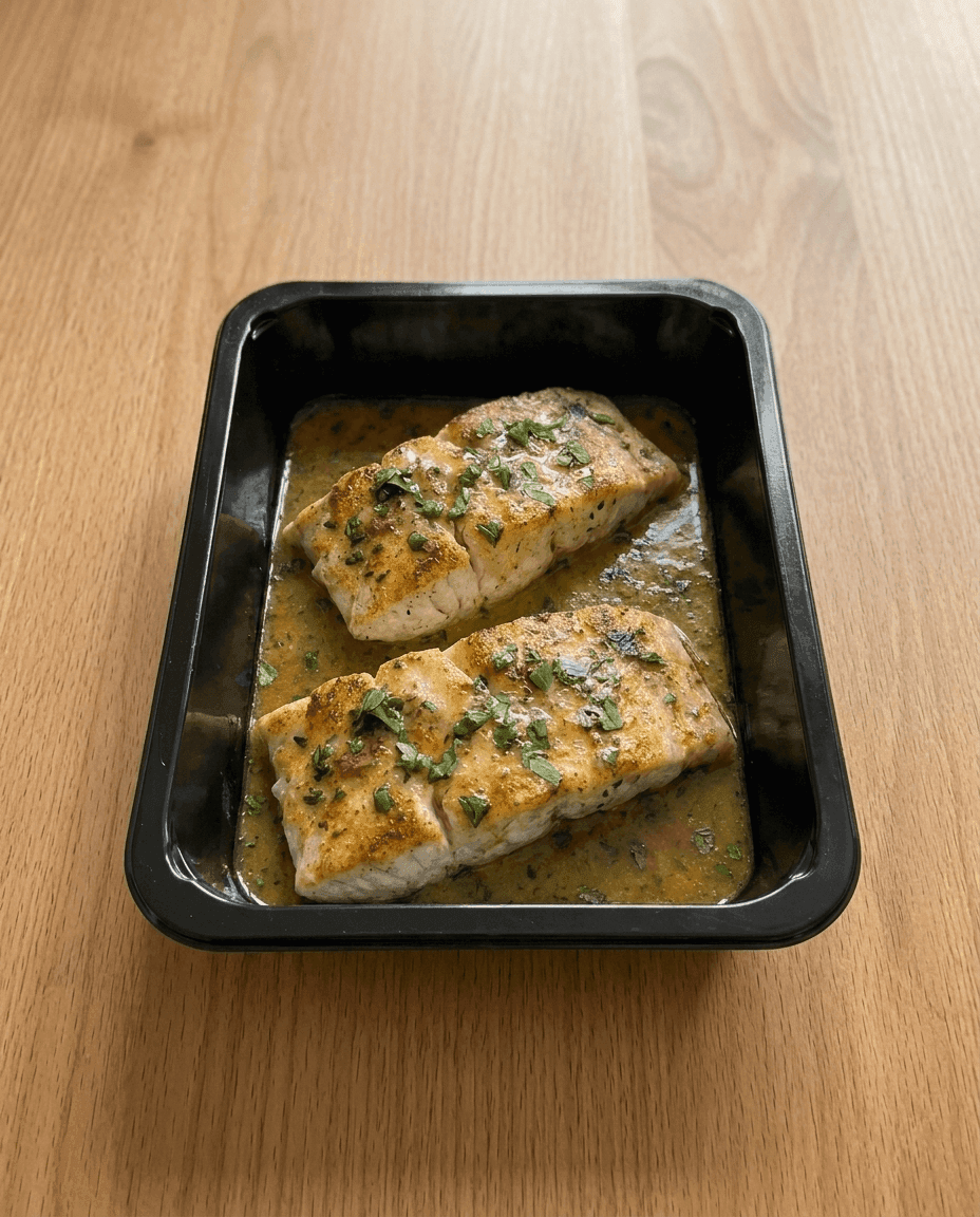 Pan-Seared Catfish Meunière with Lemon-Glazed Brown Butter de Mr. Saucy packaging