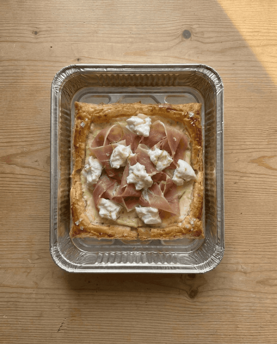 Tarte feuilletée belge au fromage et jambon packaging