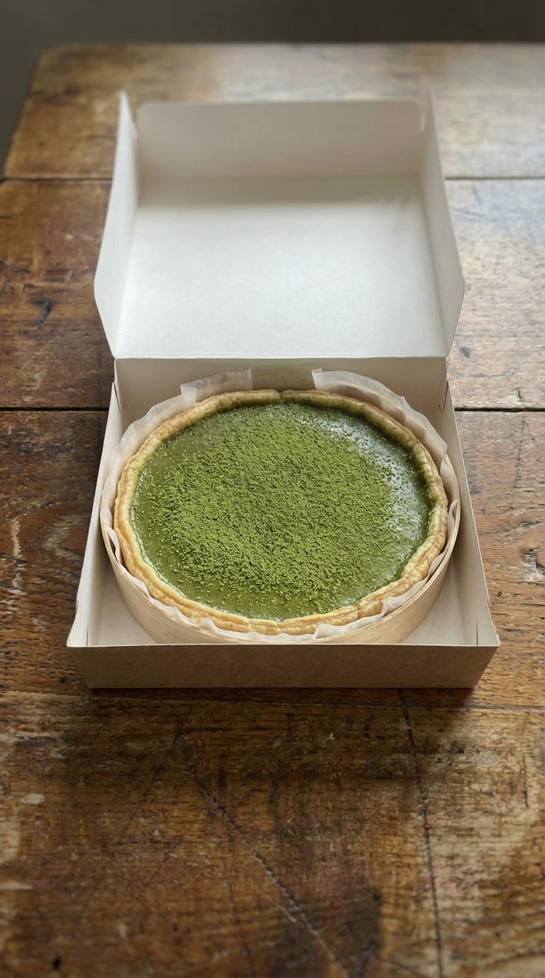 Matcha Parisian Flan packaging