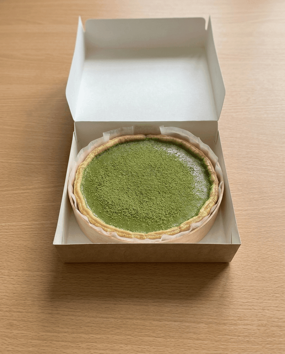 Matcha Parisian Flan van Mr. Saucy packaging