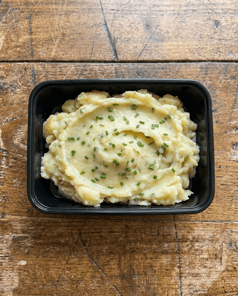 Pommes de terre écrasées gourmandes à la Fleur de Sel et à l'oignon nouveau packaging